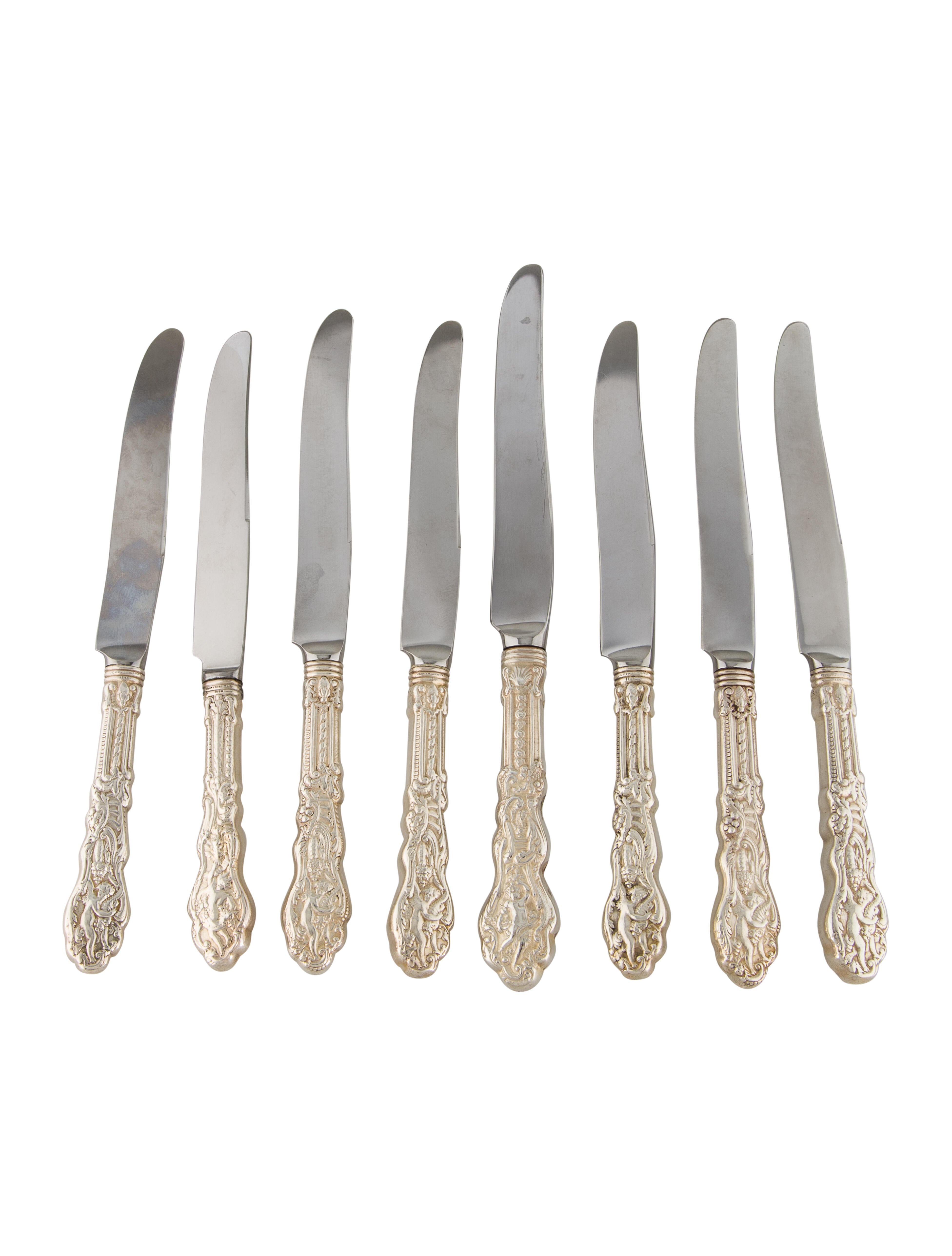 Gorham Set of 8 Antique Sterling Versailles Dinner Knives Silver, 8