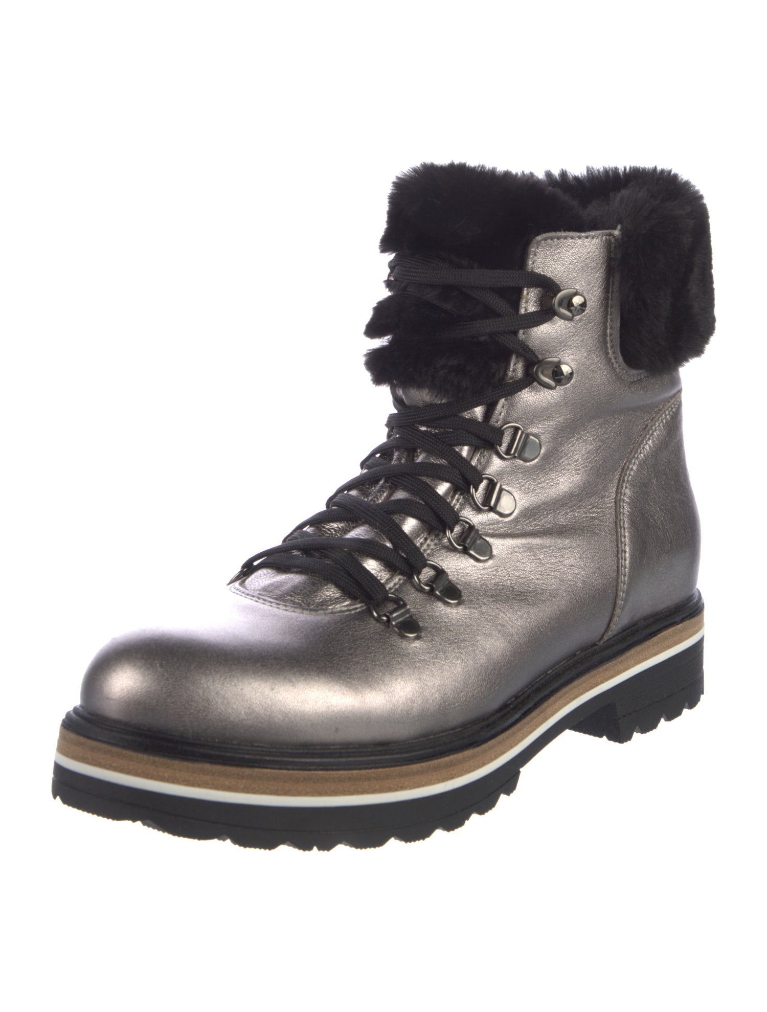 Gorsuch Leather Colorblock Pattern Combat Boots