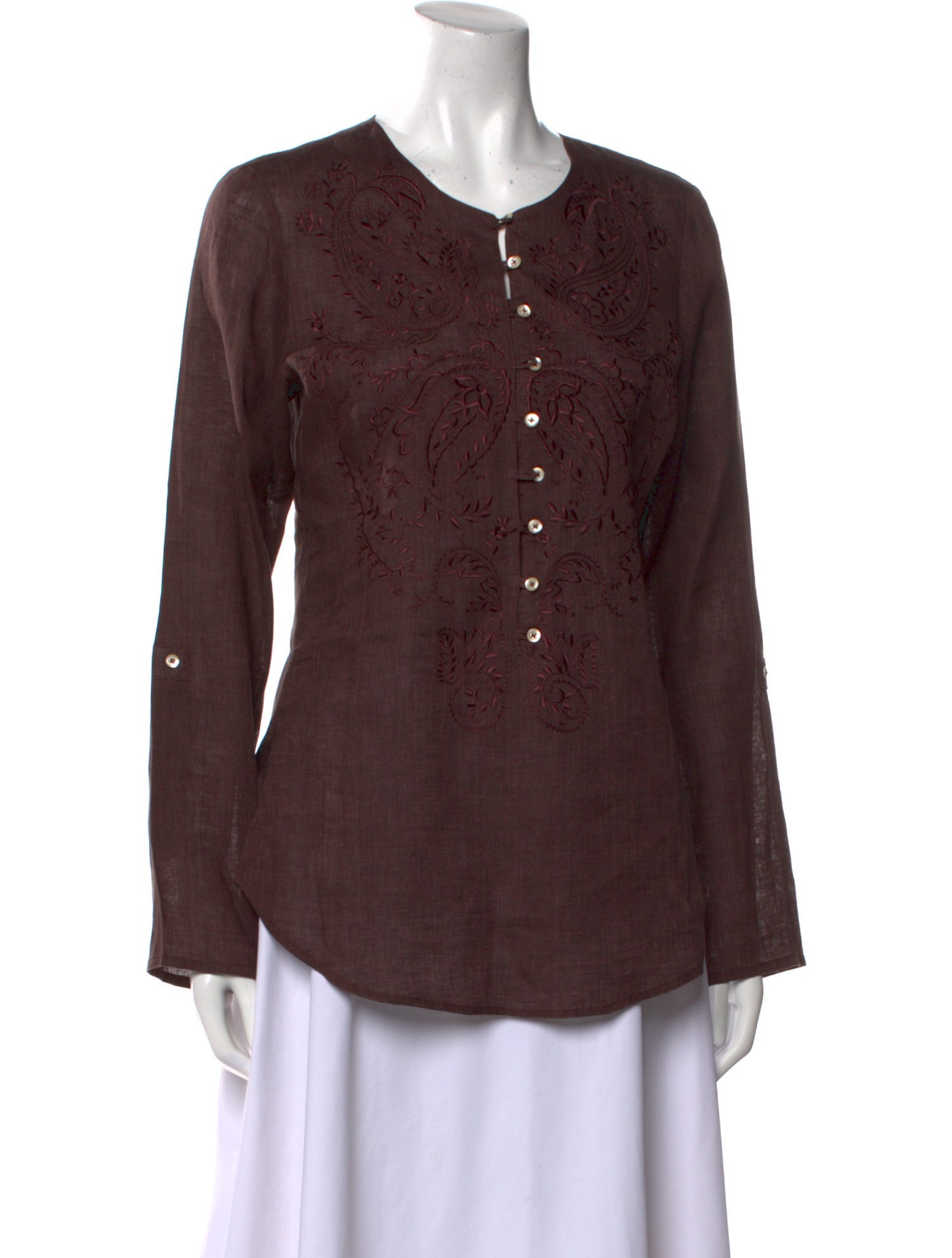 Gorsuch Linen Long Sleeve Button-Up Top