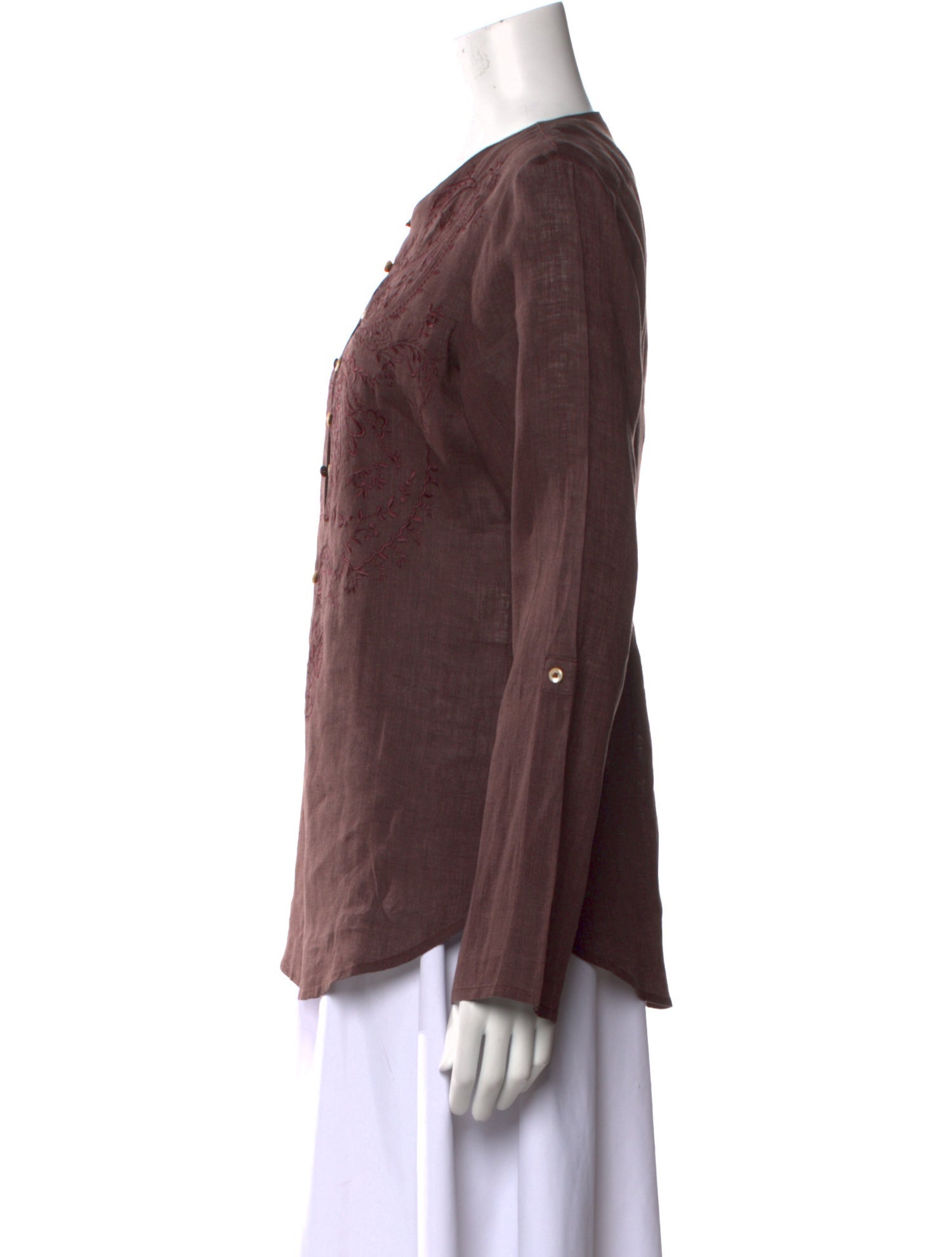 Gorsuch Linen Long Sleeve Button-Up Top