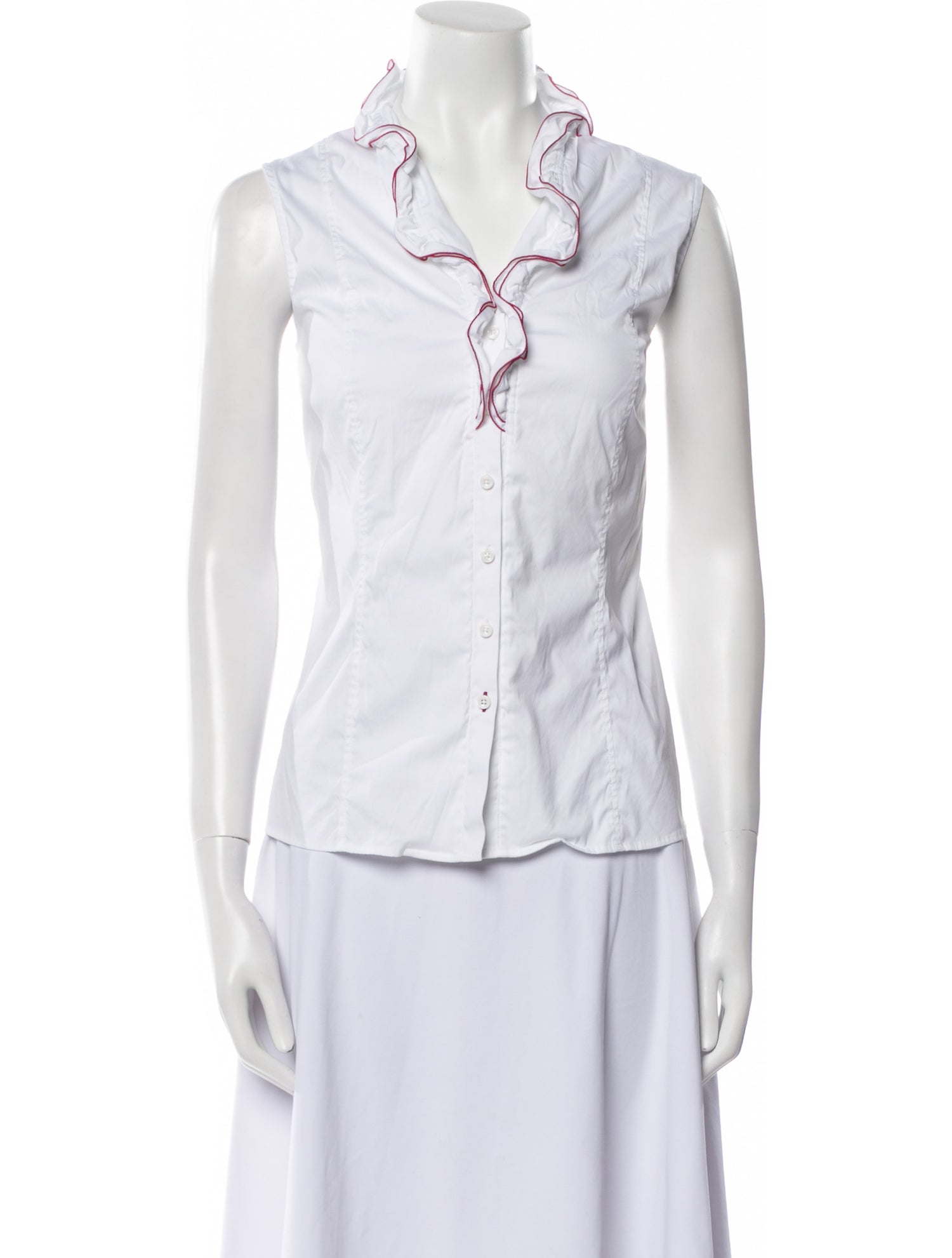 Gorsuch Cowl Neck Sleeveless Button-Up Top