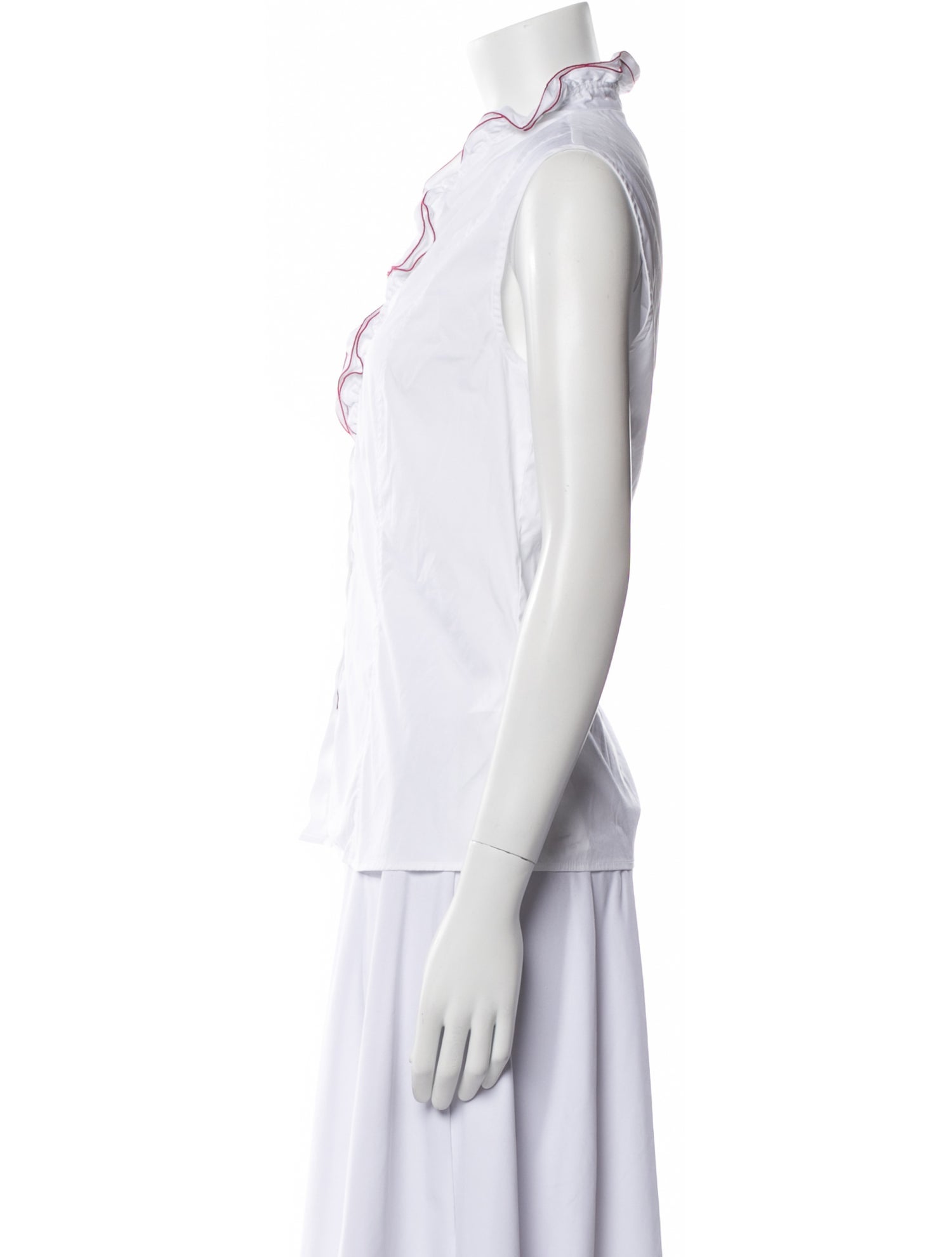 Gorsuch Cowl Neck Sleeveless Button-Up Top