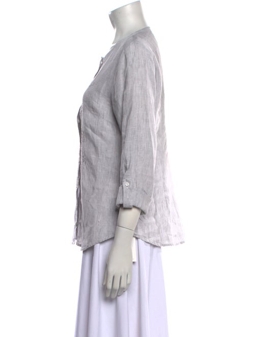 Gorsuch Linen Crew Neck Button-Up Top