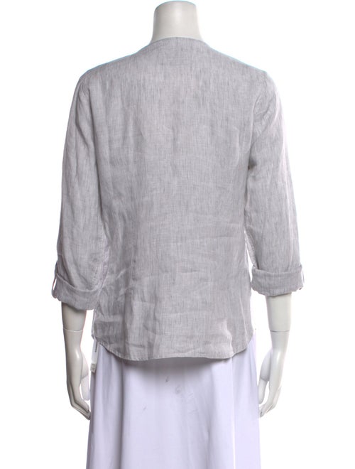 Gorsuch Linen Crew Neck Button-Up Top