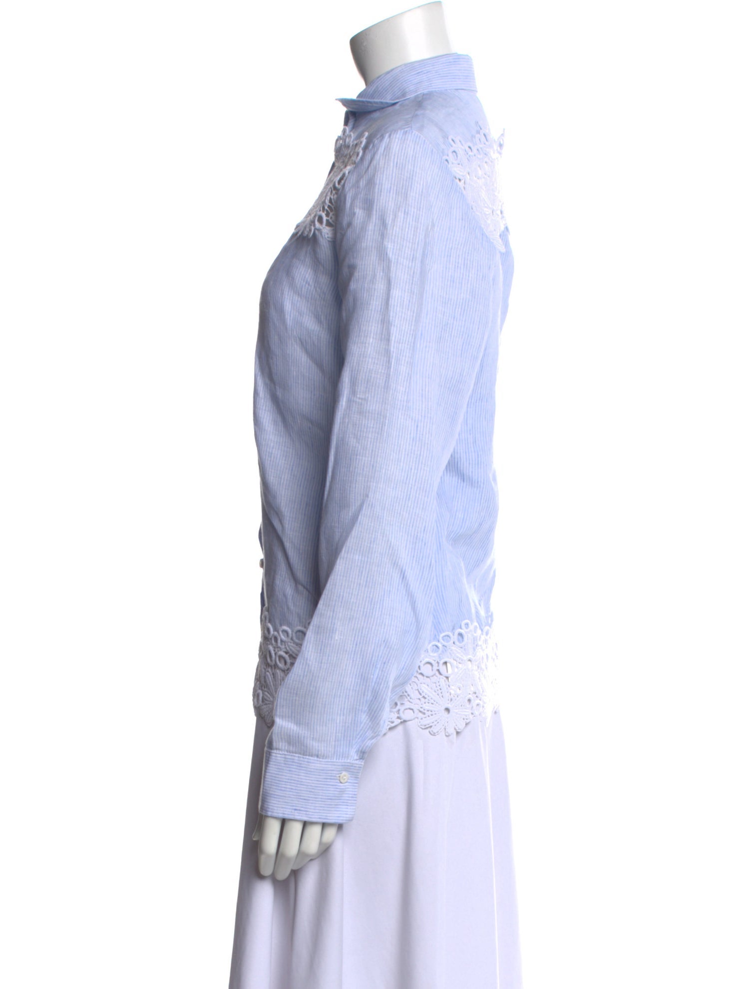 Gorsuch Linen Striped Button-Up Top