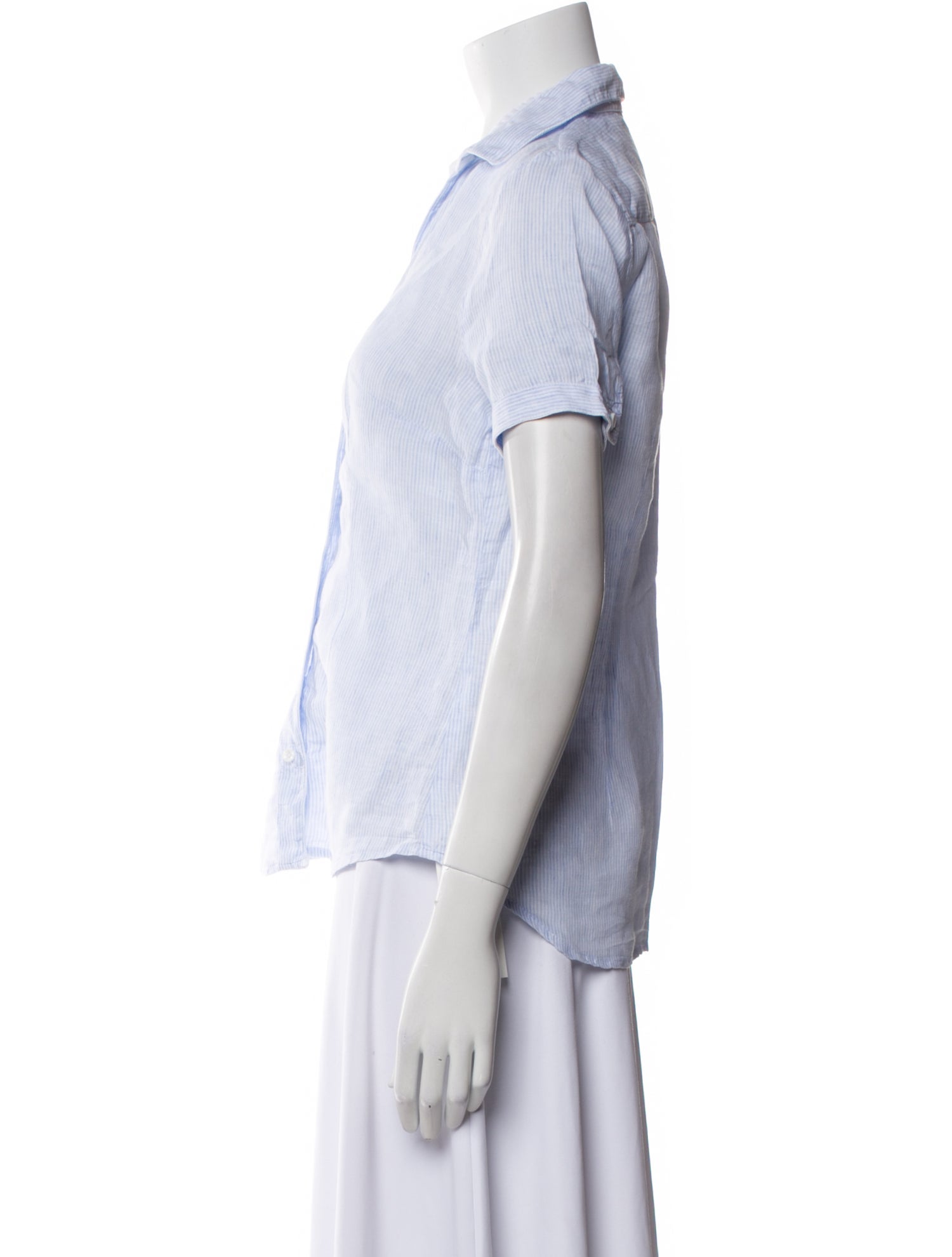 Gorsuch Linen Striped Button-Up Top