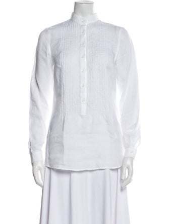Gorsuch Linen Striped Button-Up Top