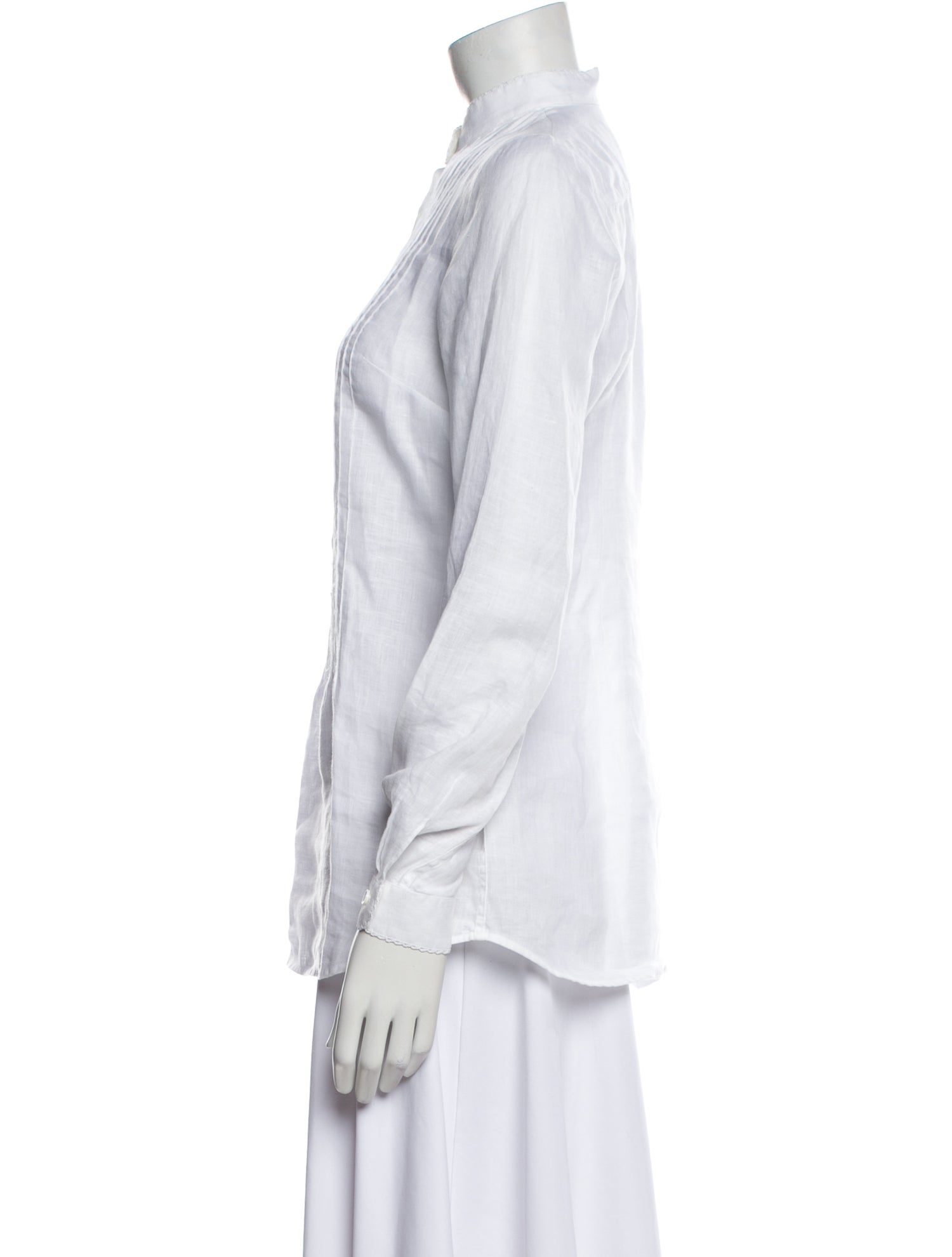 Gorsuch Linen Striped Button-Up Top