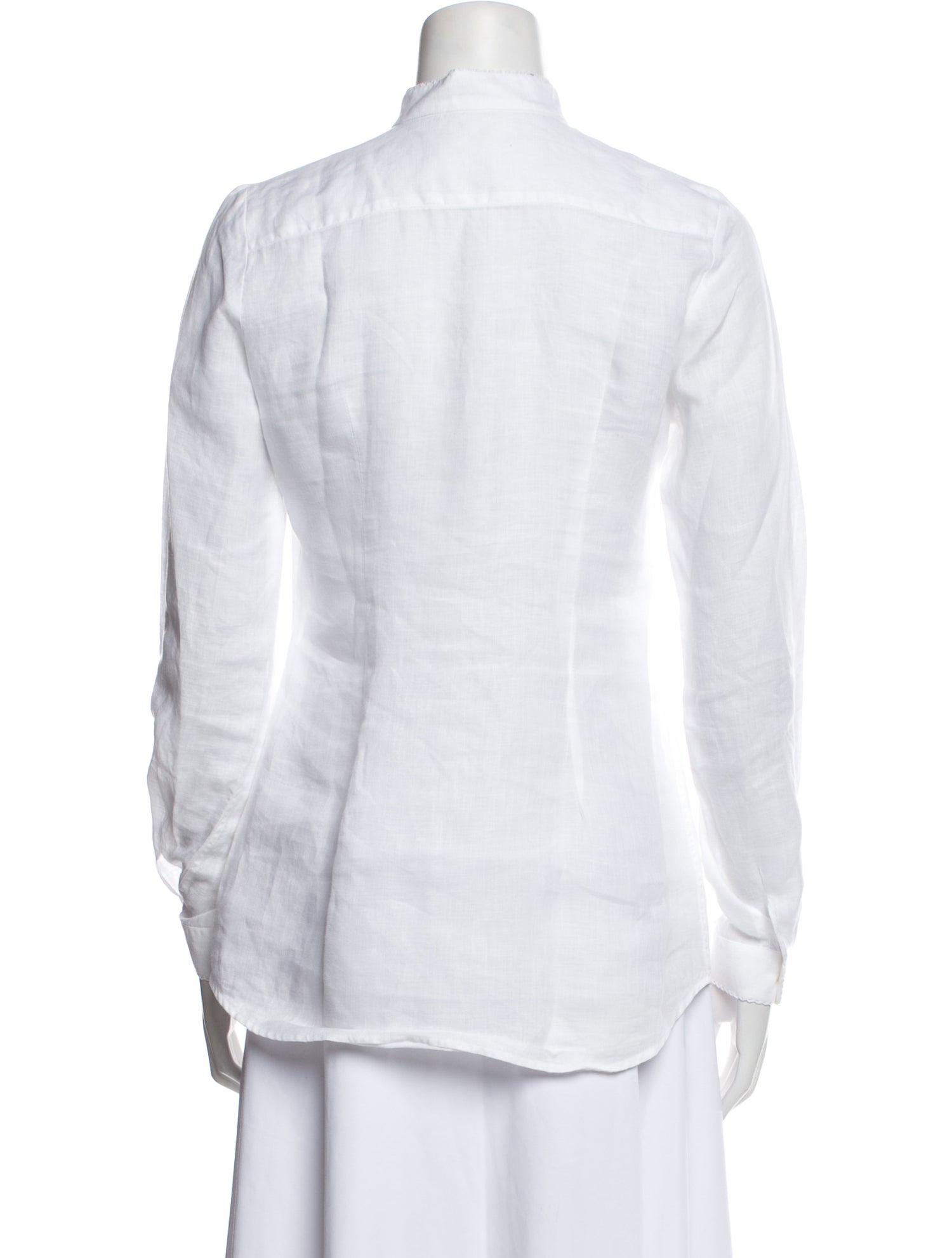 Gorsuch Linen Striped Button-Up Top