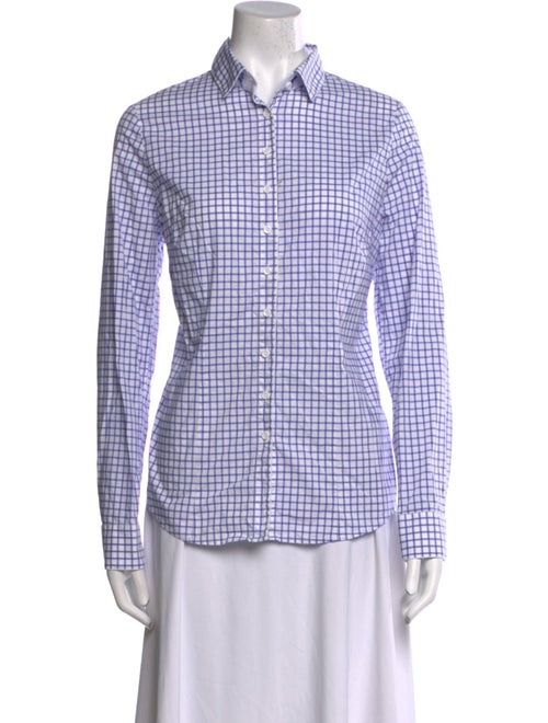 Gorsuch Plaid Print Long Sleeve Button-Up Top