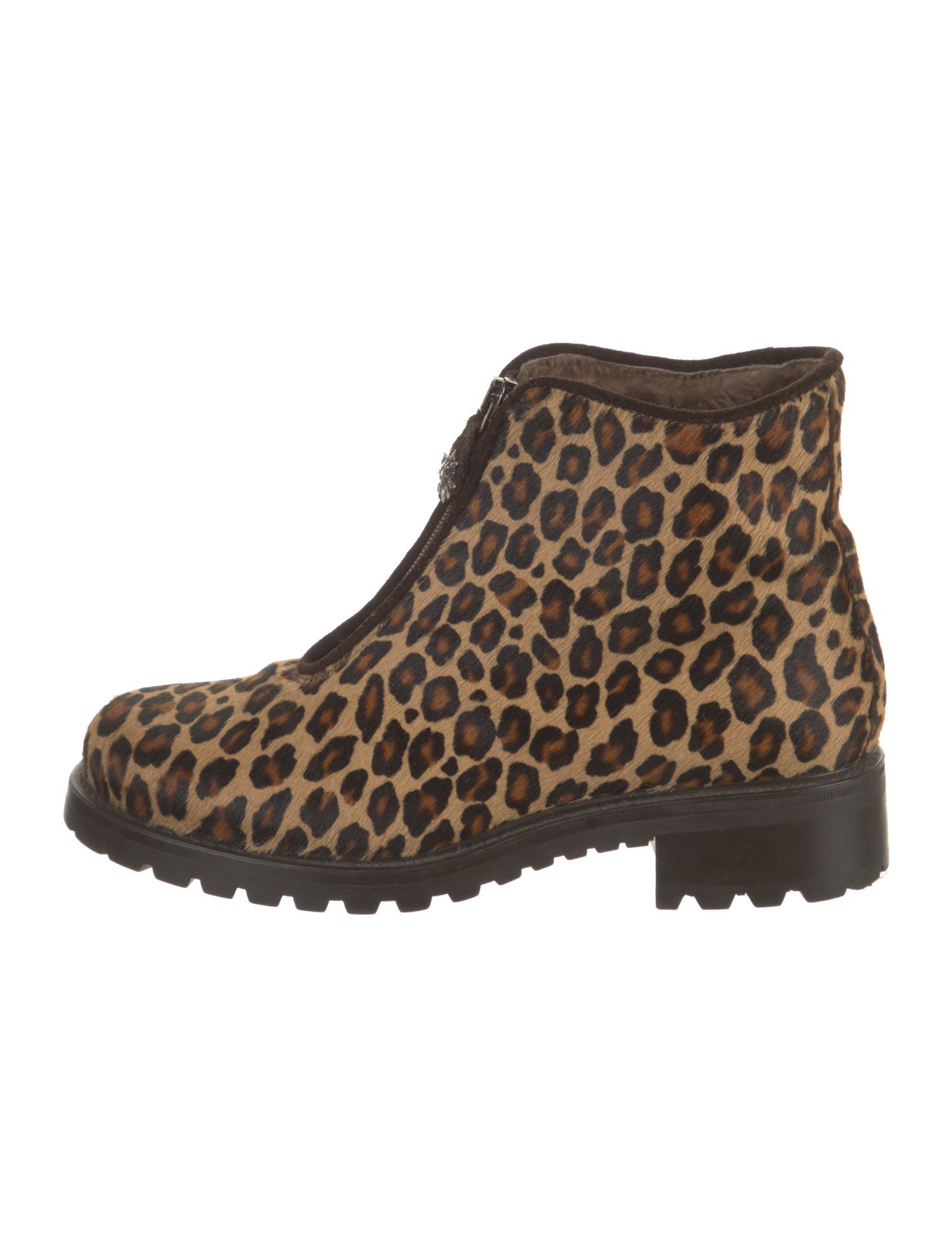 Gorsuch Ponyhair Animal Print Lace-Up Boots