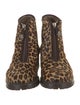 Gorsuch Ponyhair Animal Print Lace-Up Boots
