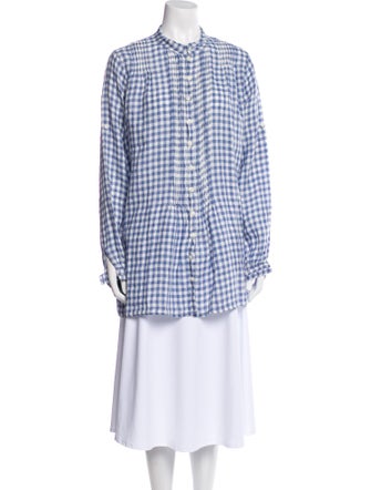Gorsuch Linen Plaid Print Tunic