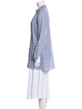 Gorsuch Linen Plaid Print Tunic