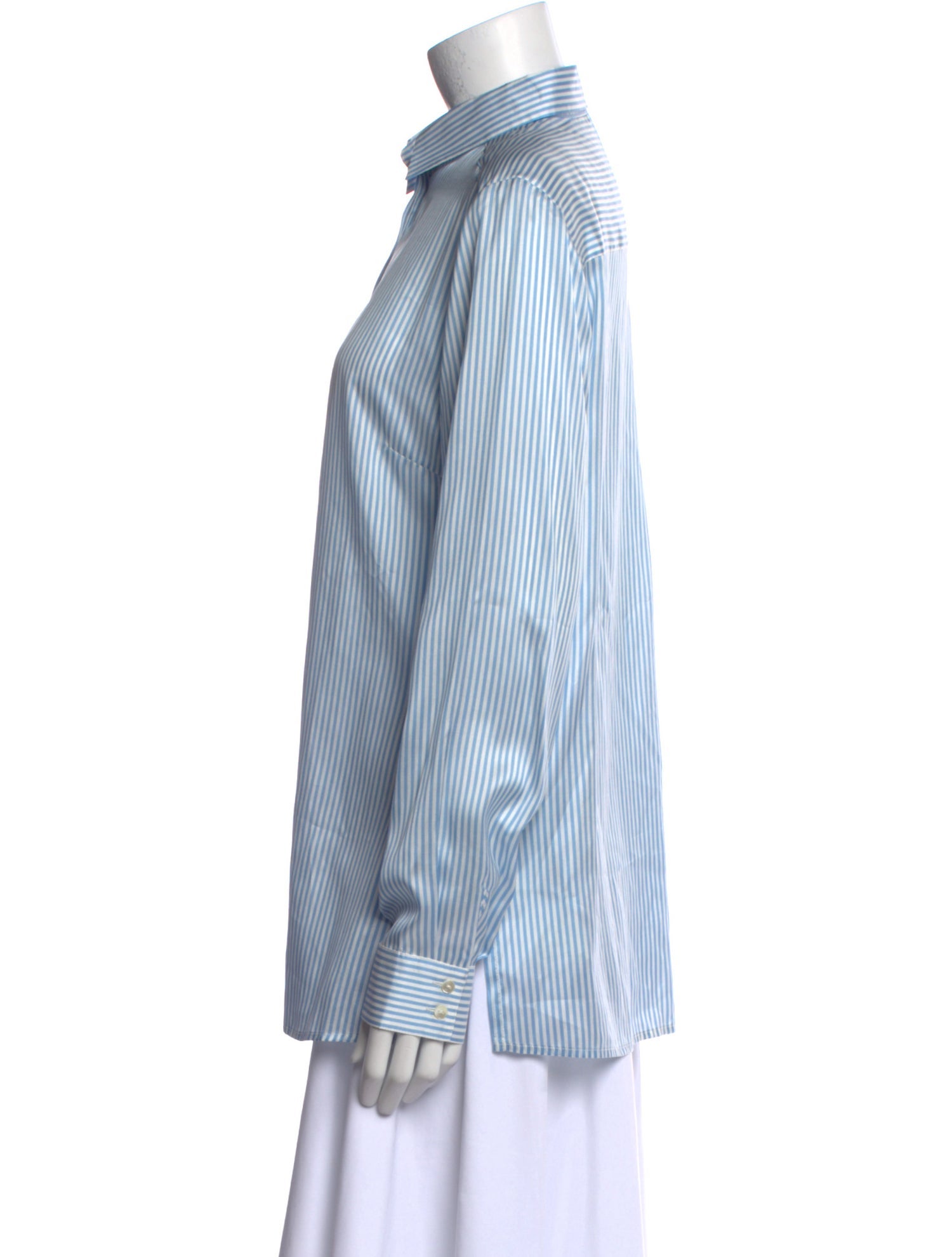 Gorsuch Silk Striped Button-Up Top w/ Tags