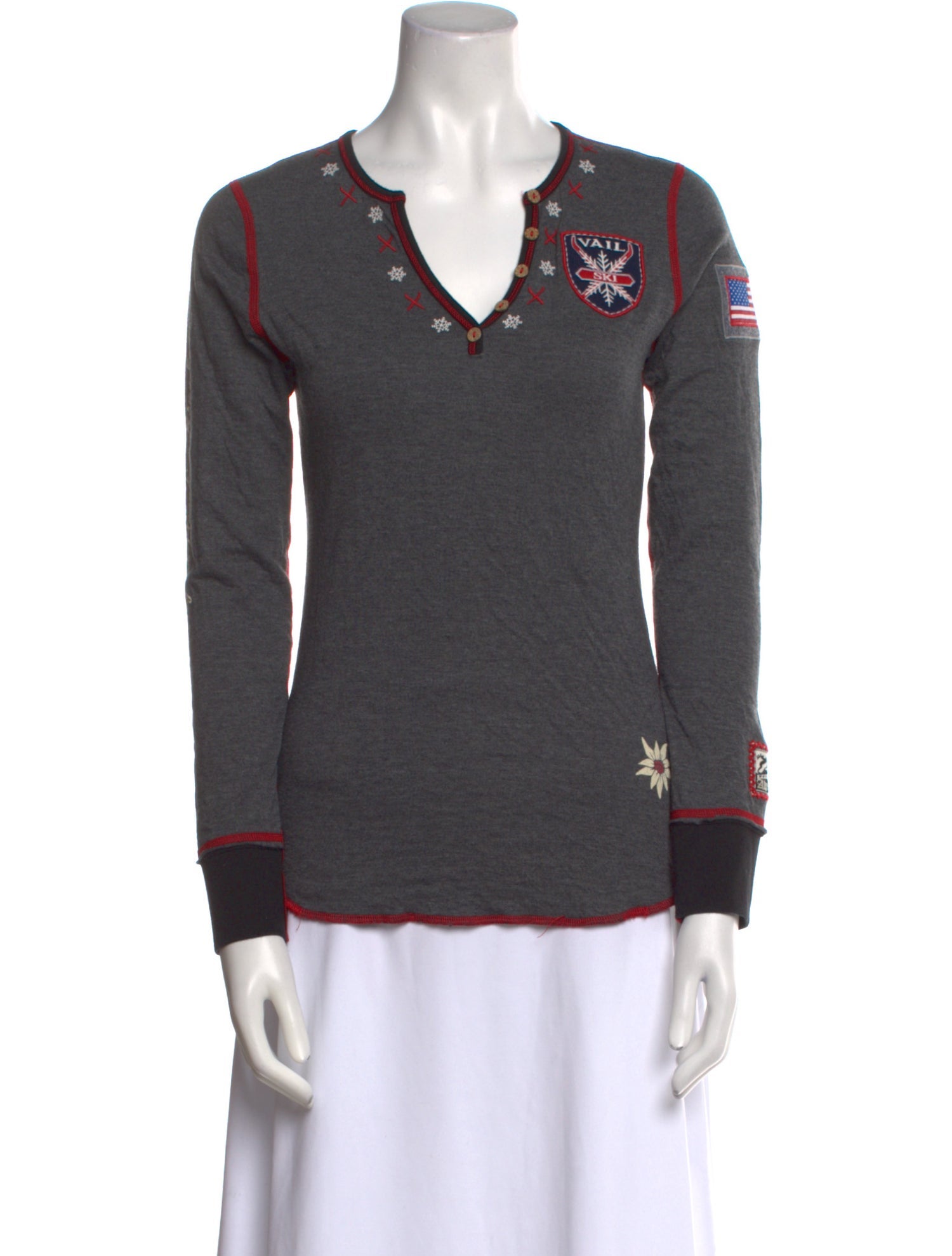 Gorsuch Graphic Print V-Neck Top