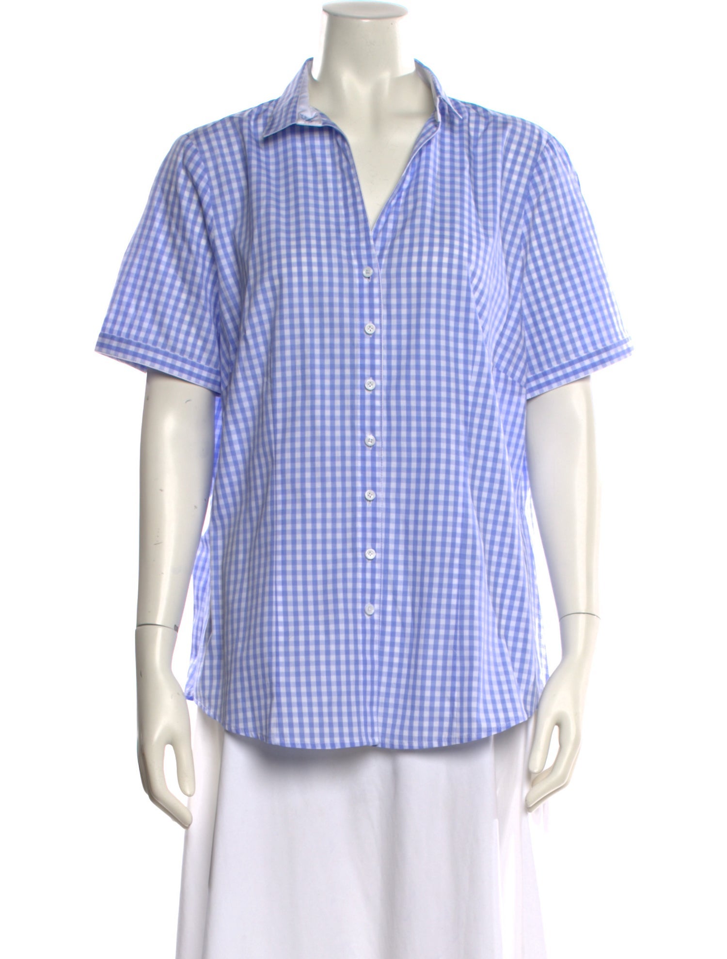 Gorsuch Plaid Print Short Sleeve Button-Up Top w/ Tags