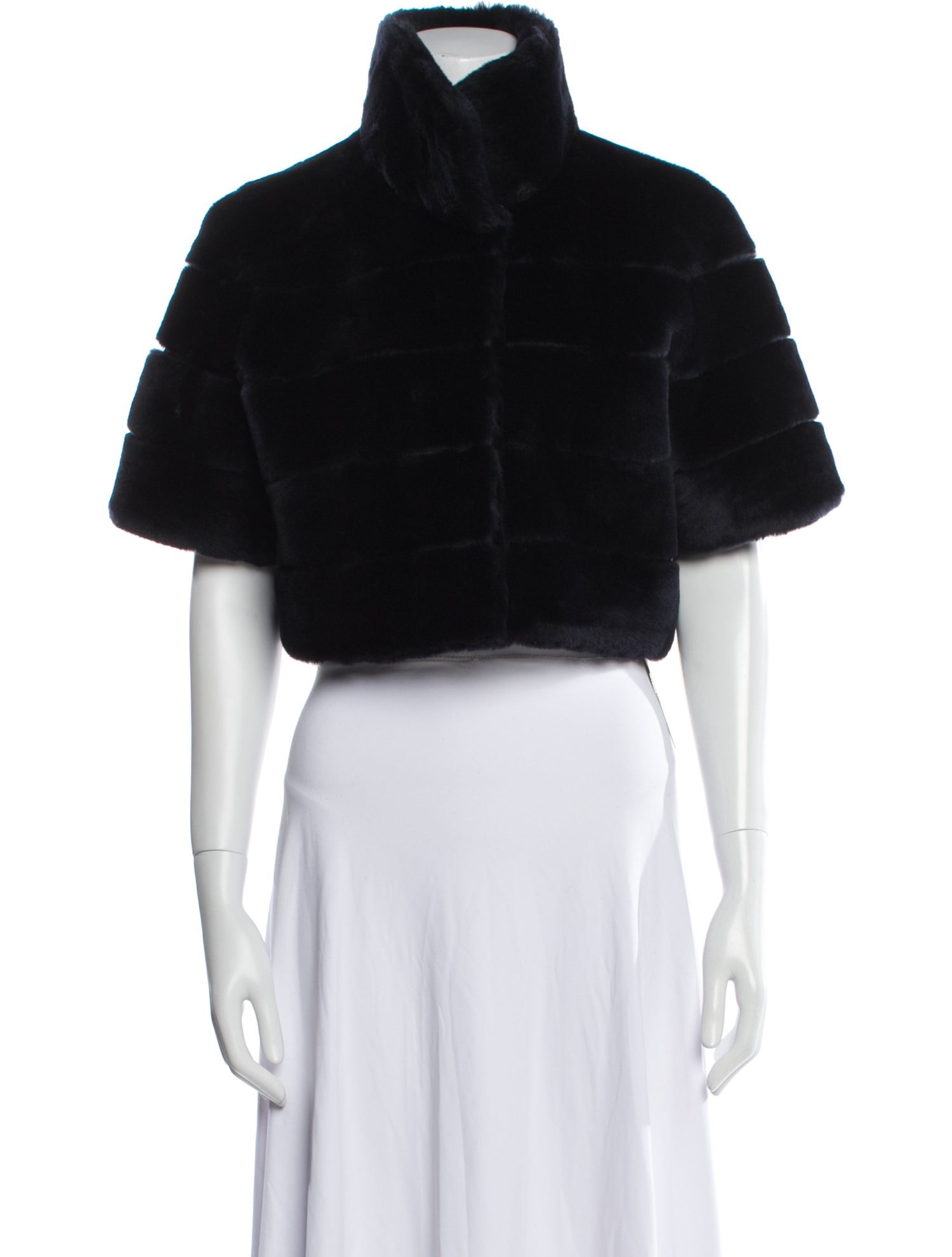 Gorski Shearling Plaid Print Fur Jacket