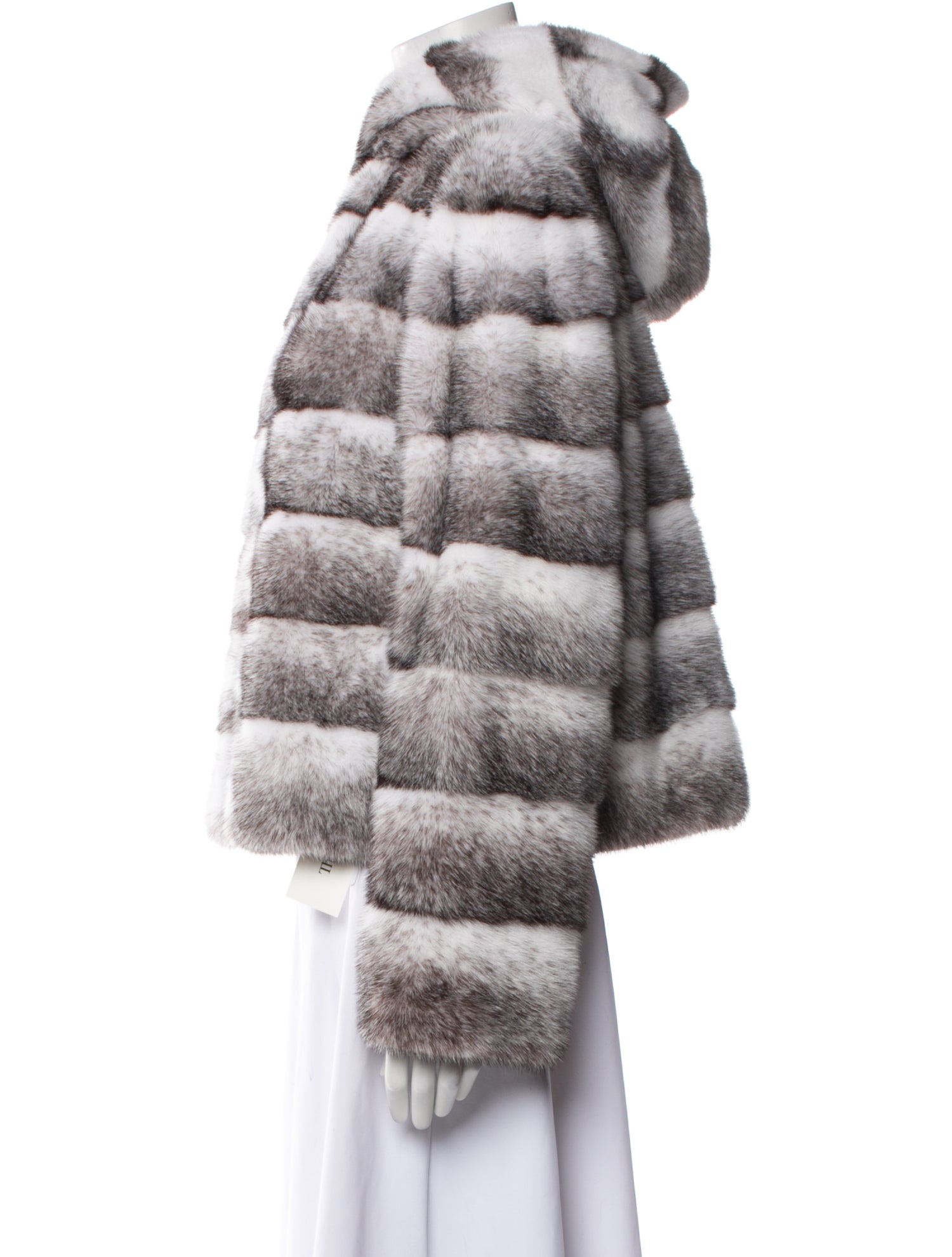 Gorski Mink Colorblock Pattern Faux Fur Jacket w/ Tags