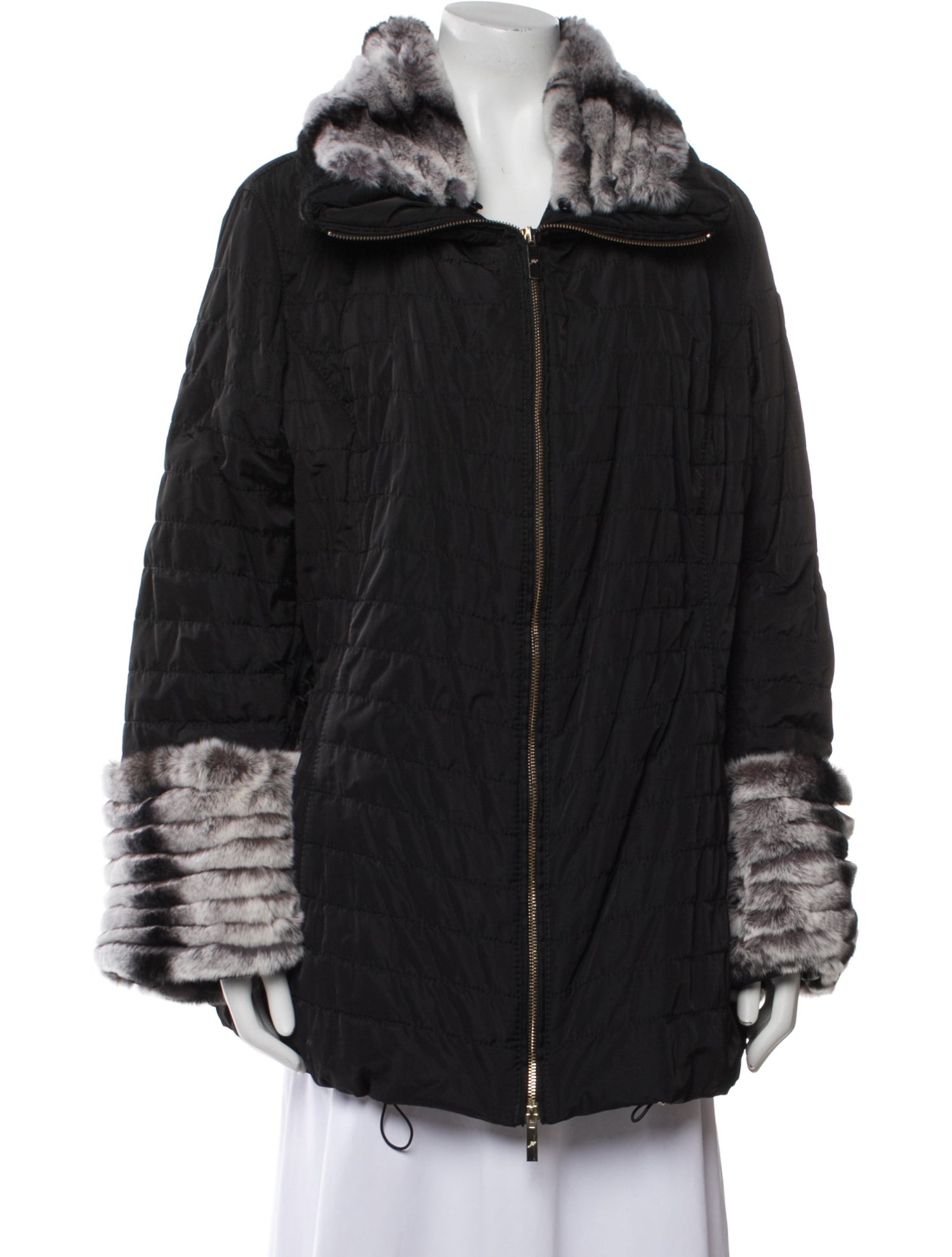 Gorski Colorblock Pattern Faux Fur Jacket