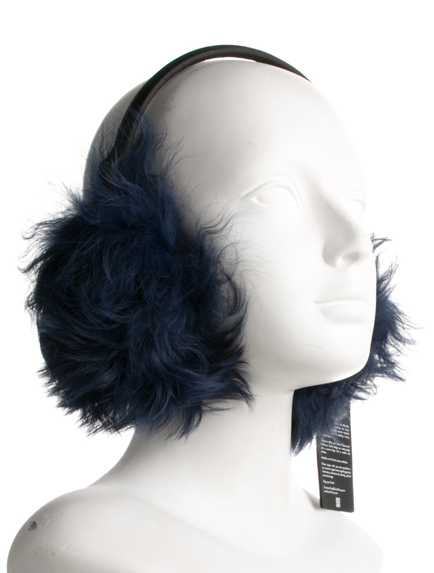 Gorski Blue Fur Earmuffs W. Suede Frame w/Tags