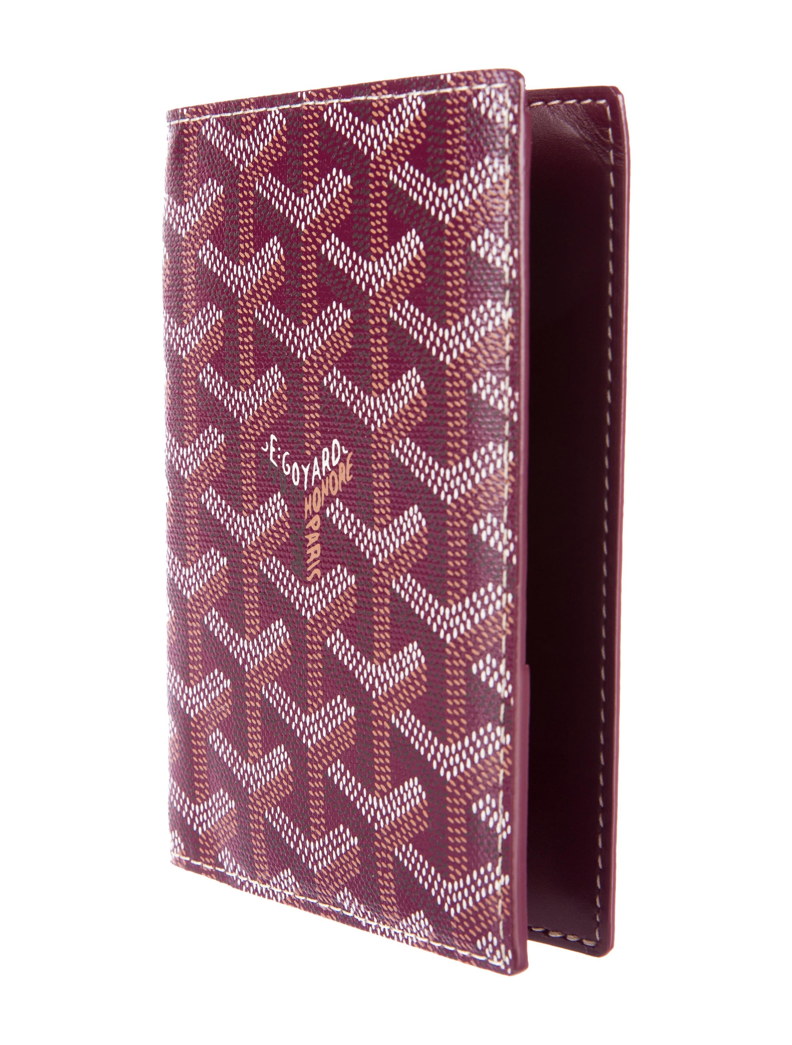 Goyard Goyardine Passport Holder Burgundy Travel, Accessories