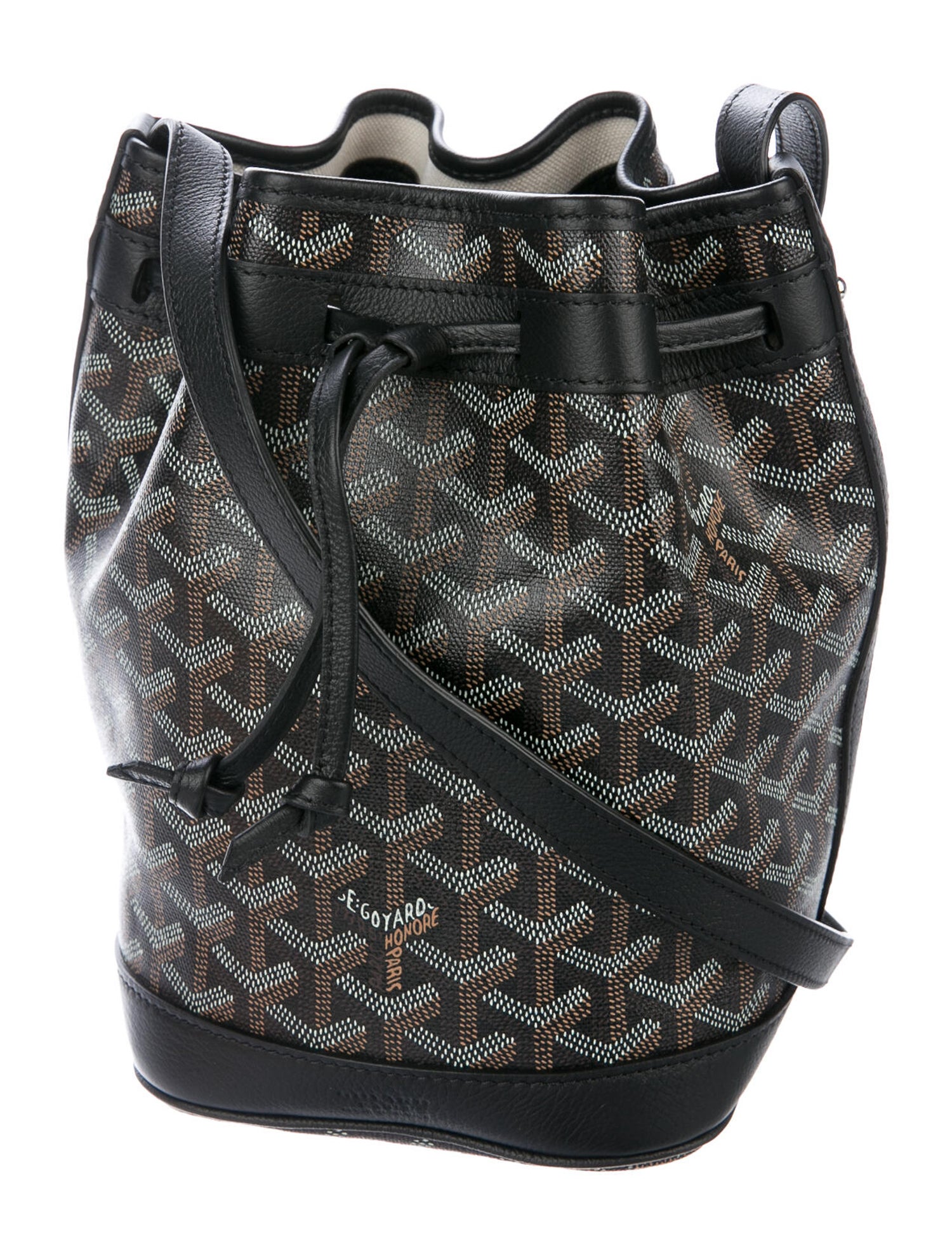 Goyard Goyardine Petit Flot Black Bucket Bags, Handbags GOY28942