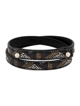 Goyard X Takashimaya Leather Goyardine Wrap Bracelet