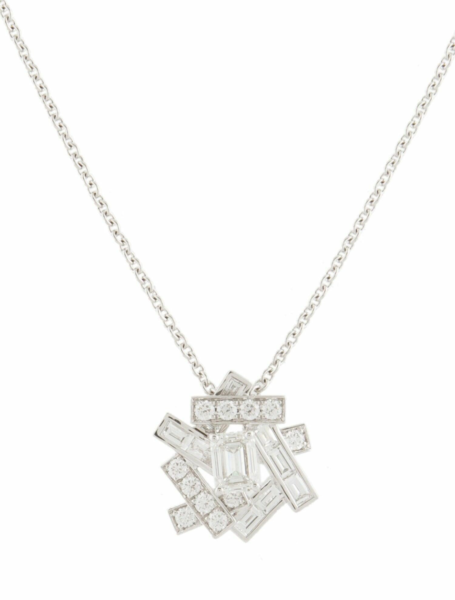 Kwiat 18K Diamond Wave Pendant Necklace 18K White Gold Pendant