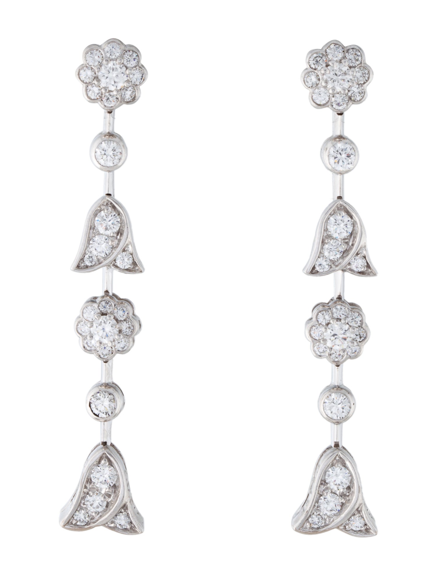 Graff 18K 2.04ctww Diamond Drop Earrings
