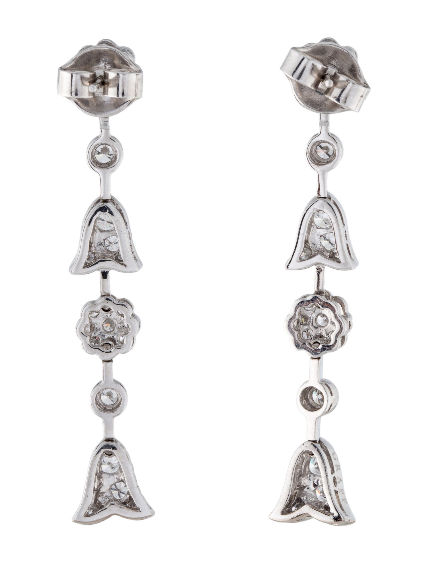 Graff 18K 2.04ctww Diamond Drop Earrings