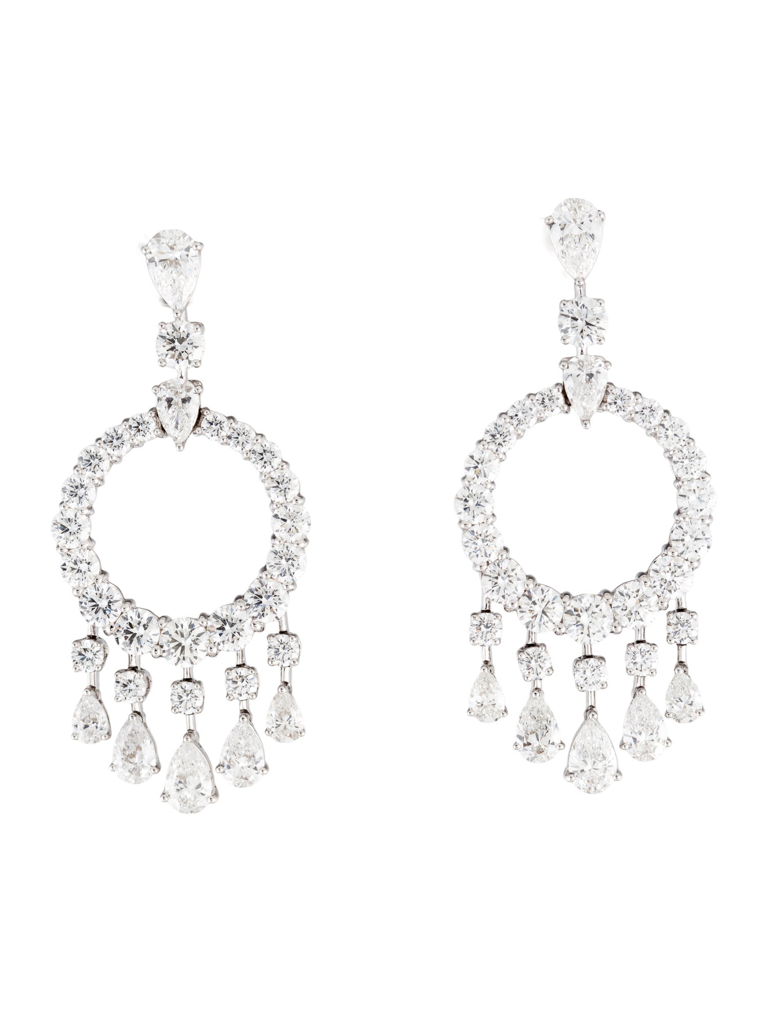 Graff 18K 10.44ctw Diamond 'Mini Gypsy' Drop Earrings