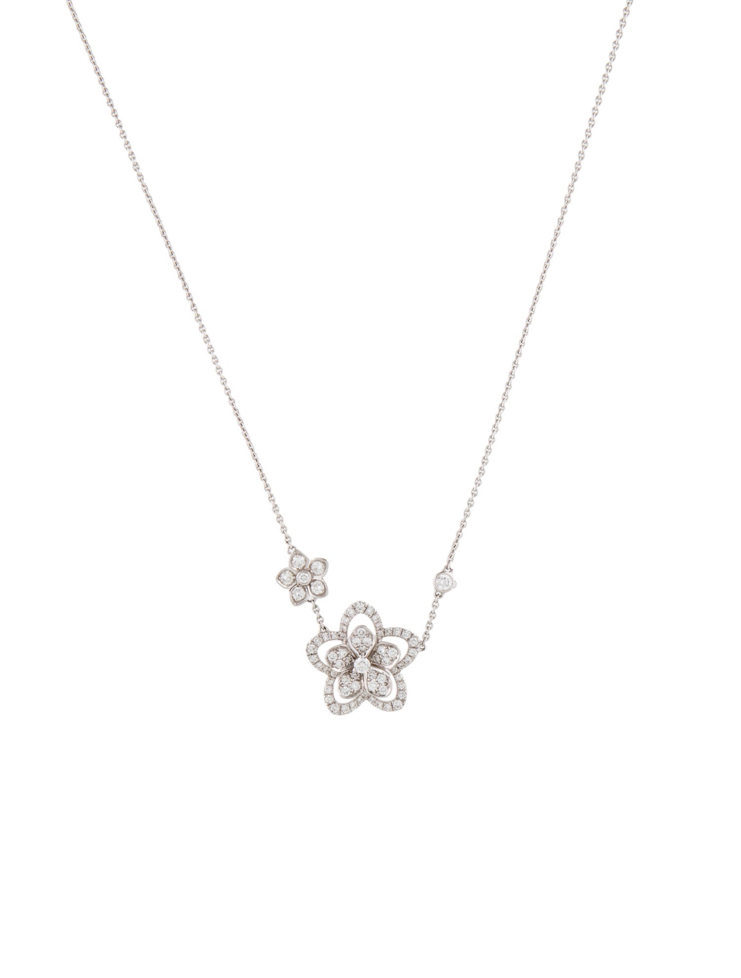 Graff Wild Flower Double Diamond Pendant Necklace