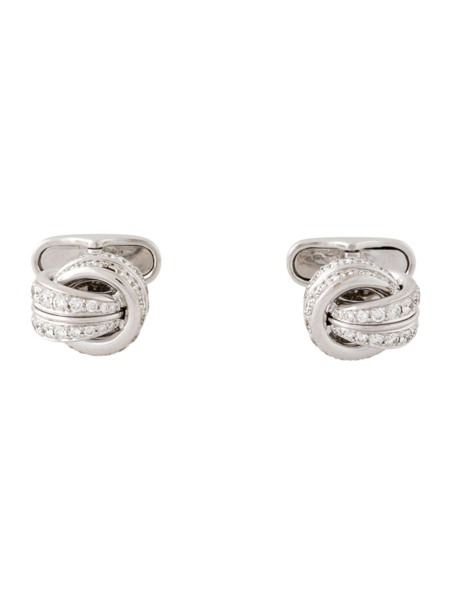 Graff 18K Diamond Love Knot Cufflinks