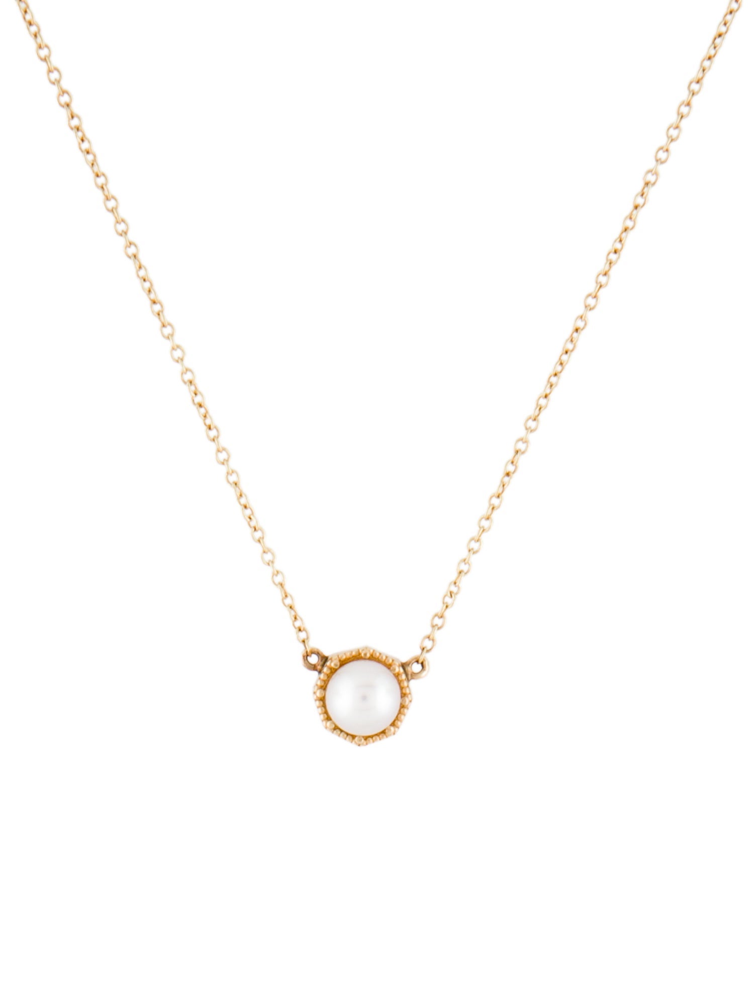 Grace Lee 14K Pearl Crown Bezel Necklace