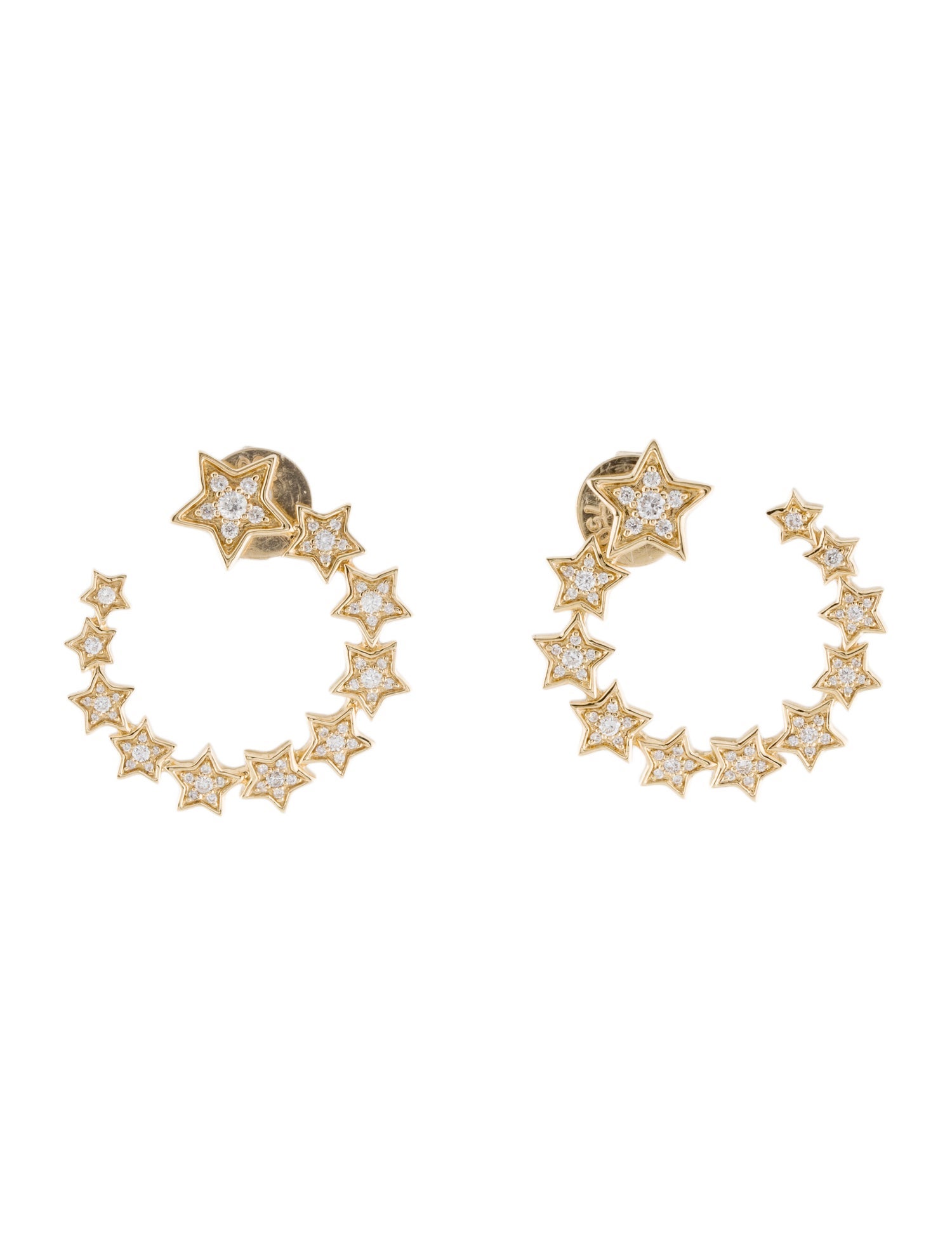 Graziela 18K Diamond Star Hoop Earrings