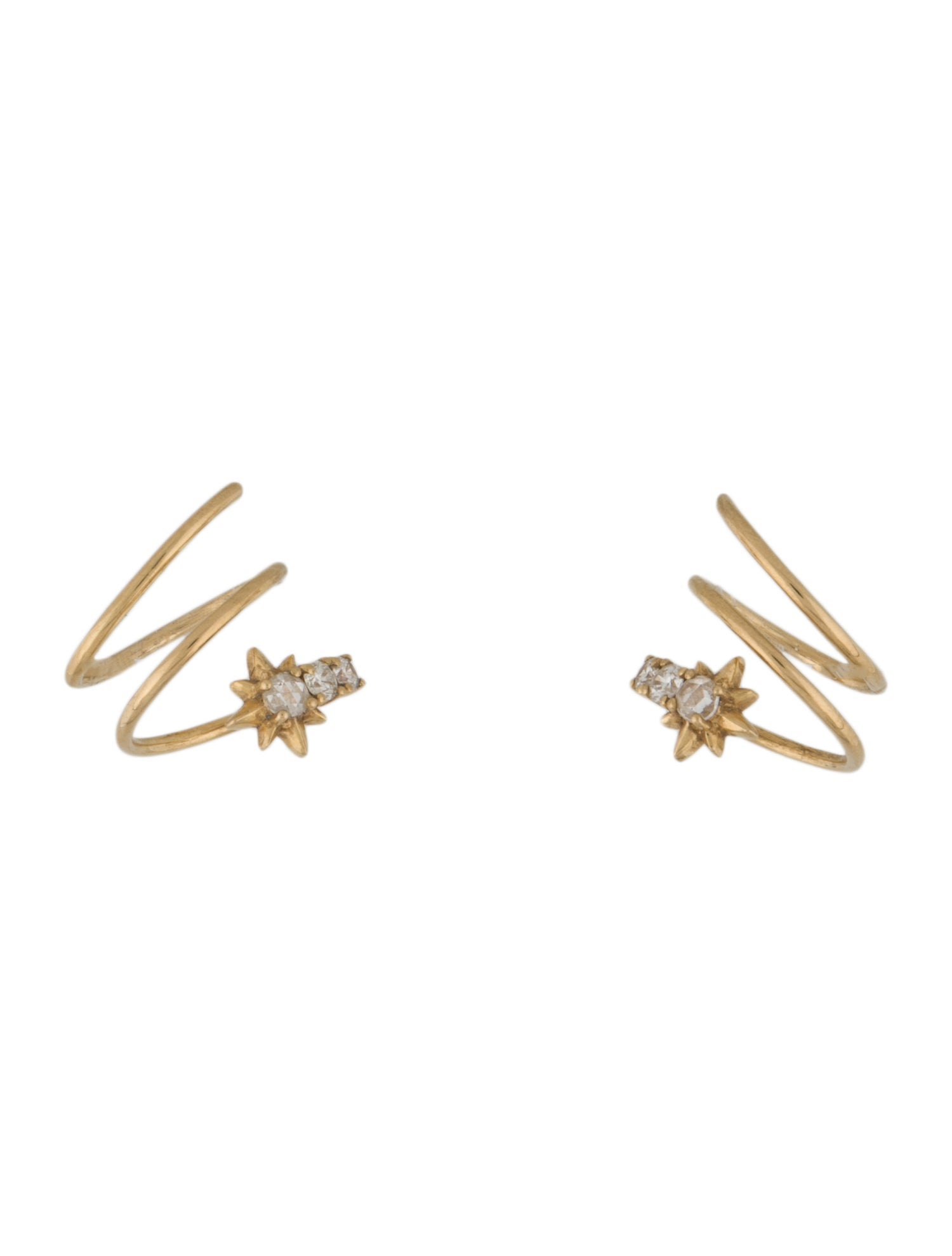 Graziela 18K Diamond Starburst Coil Earrings