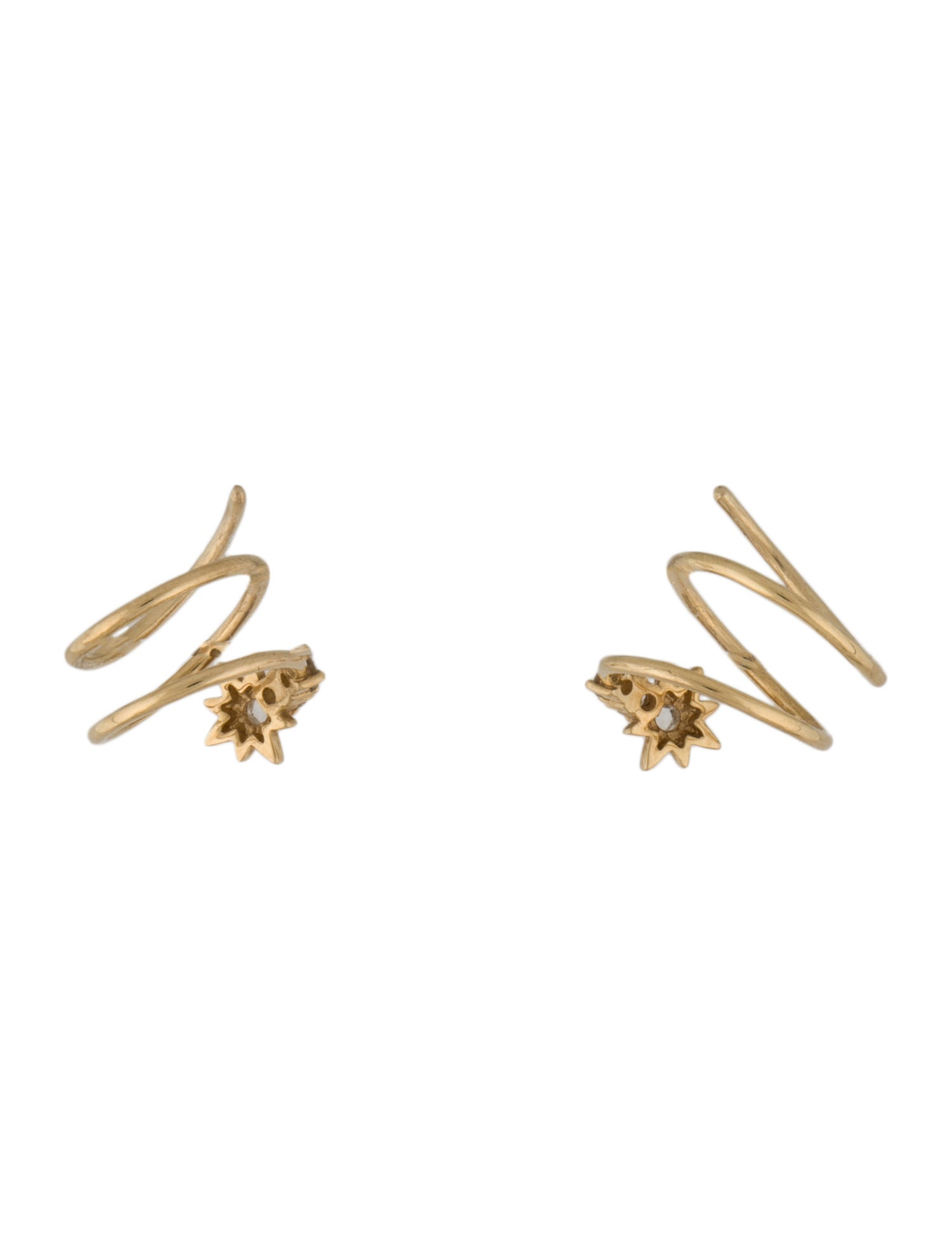 Graziela 18K Diamond Starburst Coil Earrings