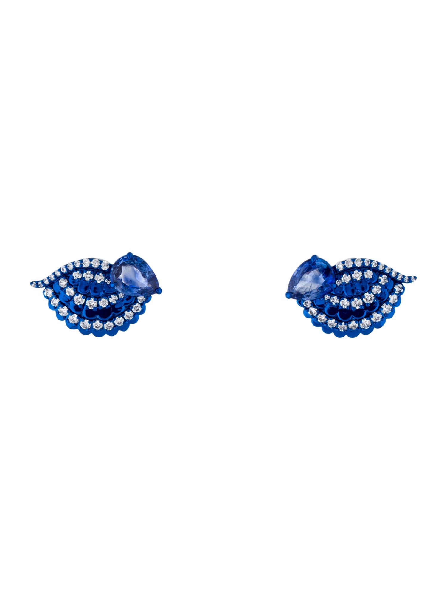 Graziela 18K 2.43ctw Sapphire & Diamond Large Asa Stud Earrings