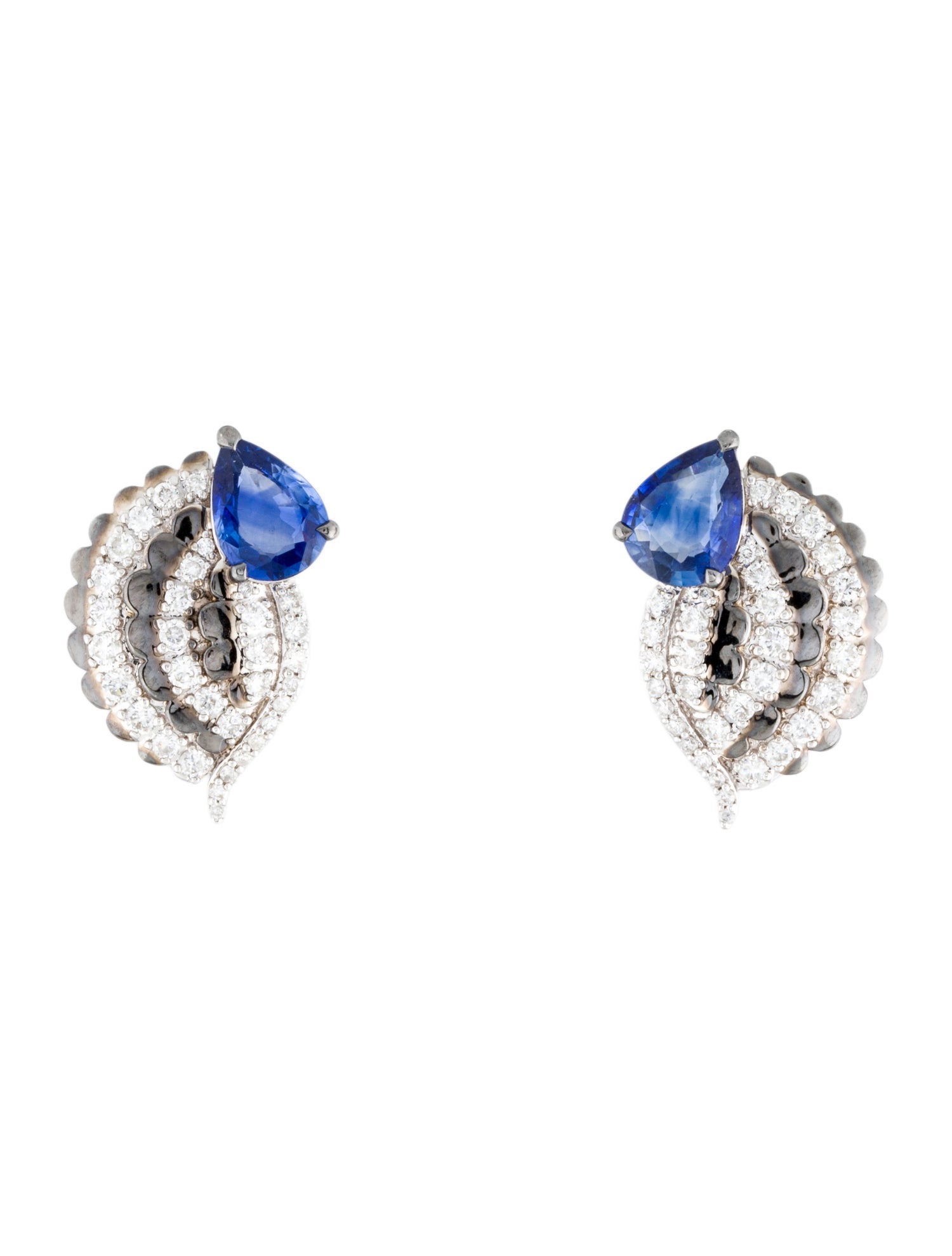 Graziela 18K 2.12ctw Sapphire & Diamond Stud Earrings
