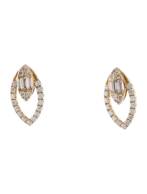 Graziela 18K Diamond Pluma Marquesa Open Stud Earrings