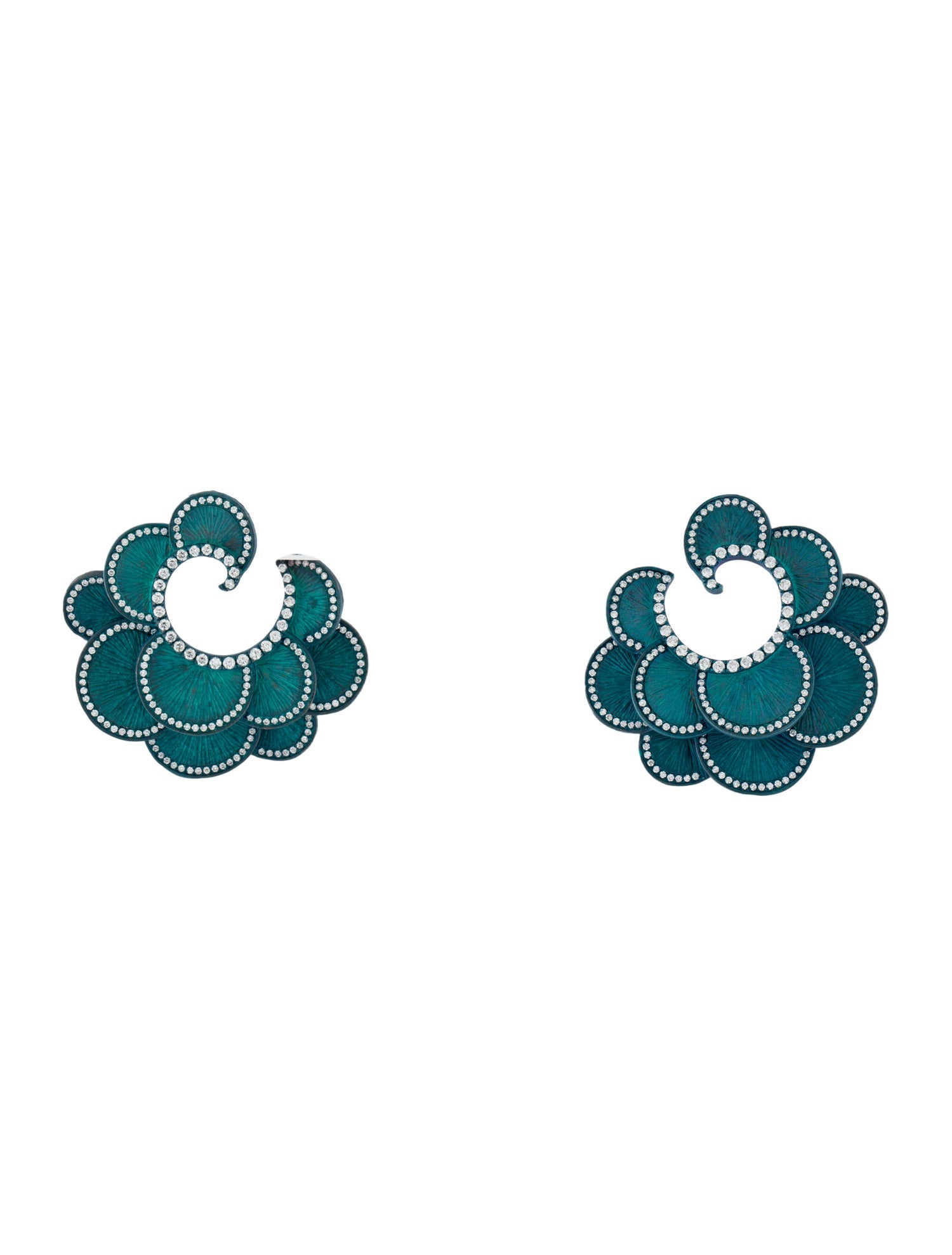 Graziela Diamond Scalloped Drop Earrings