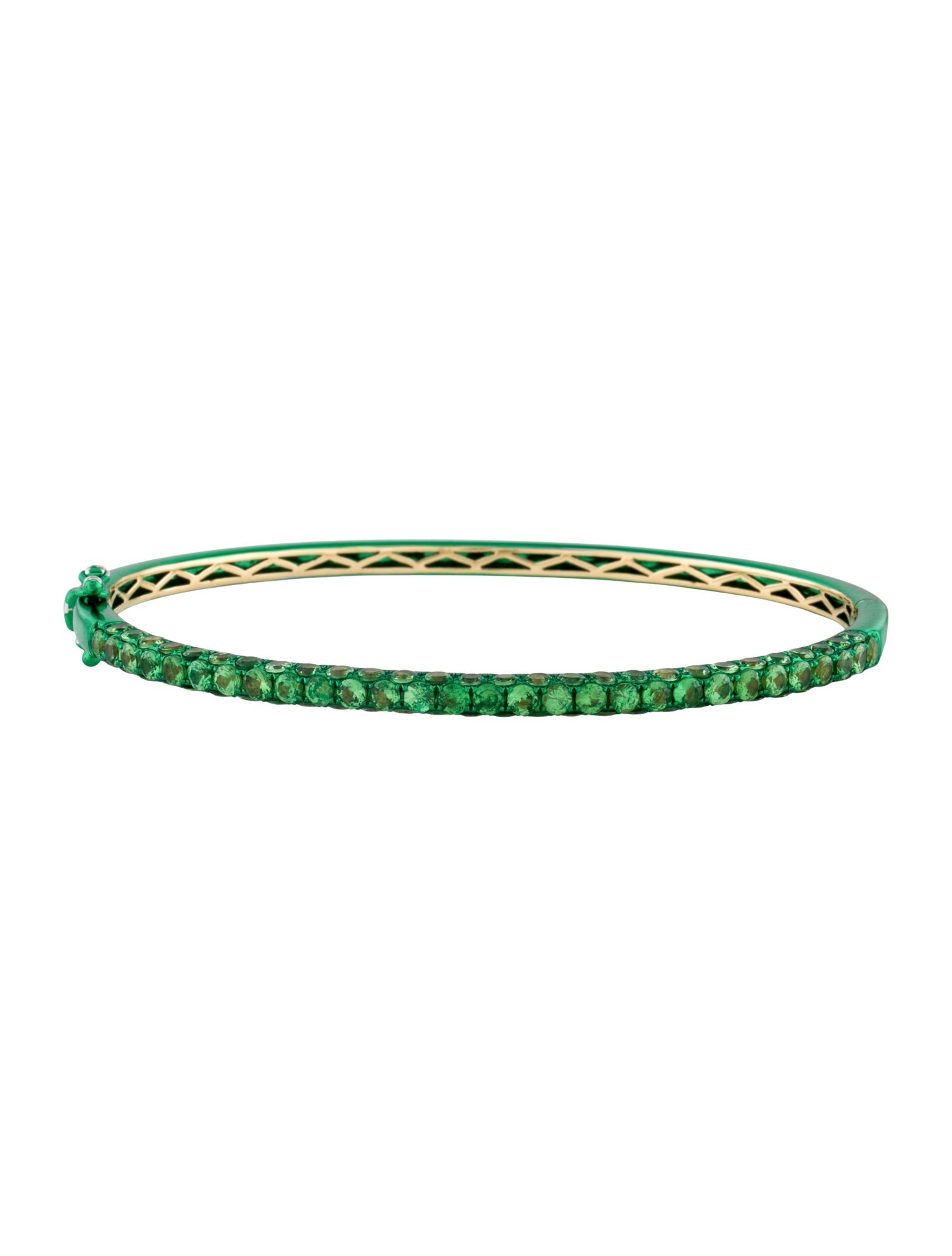 Graziela 18K 5.18ctw Tsavorite 3-Sided Bangle