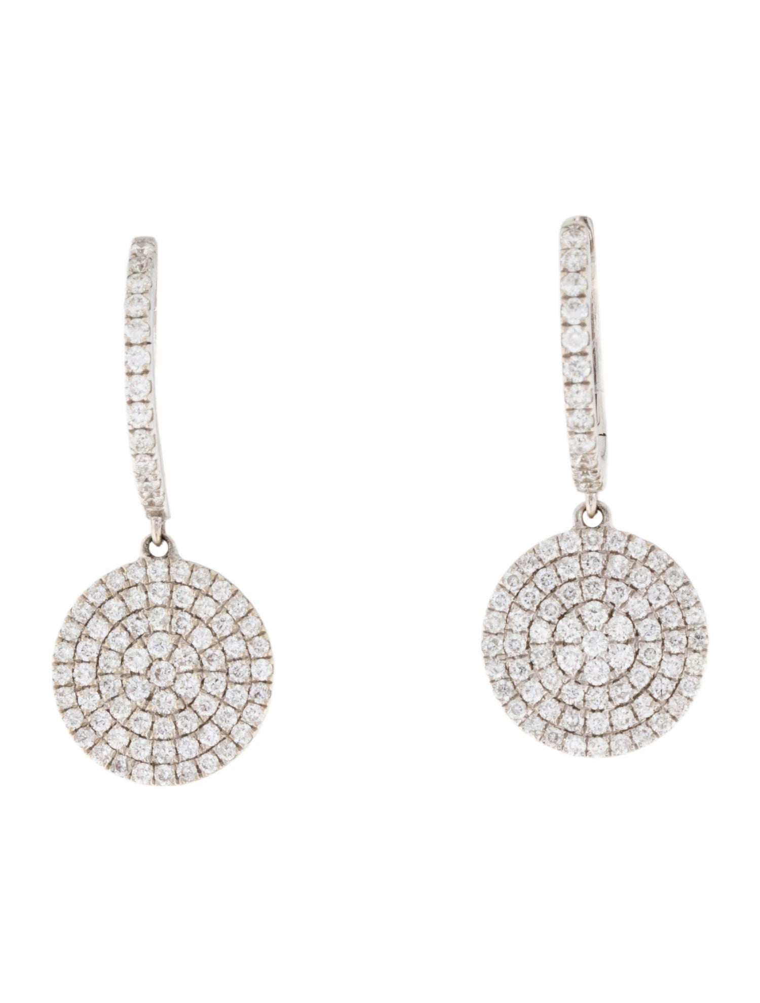 Graziela 18K 1.07ctw Diamond Disc Drop Earrings