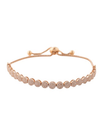 Graziela 18K 1.00ctw Diamond Cascade Disc Bolo Bracelet