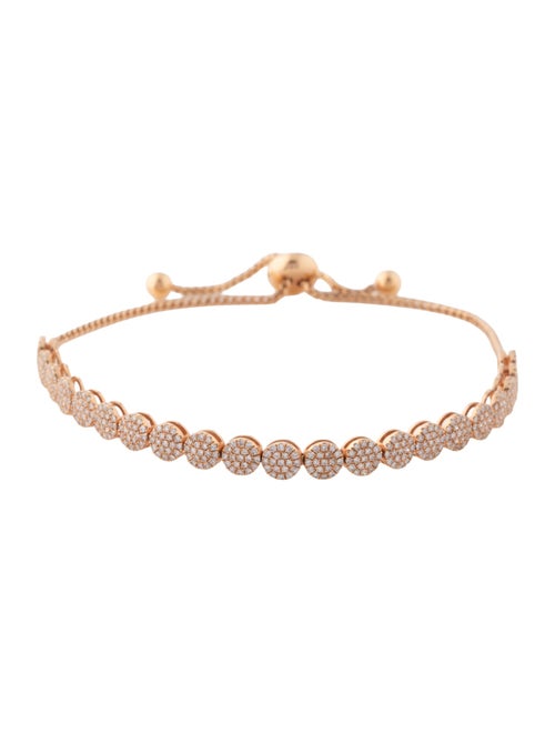 Graziela 18K 1.00ctw Diamond Cascade Disc Bolo Bracelet