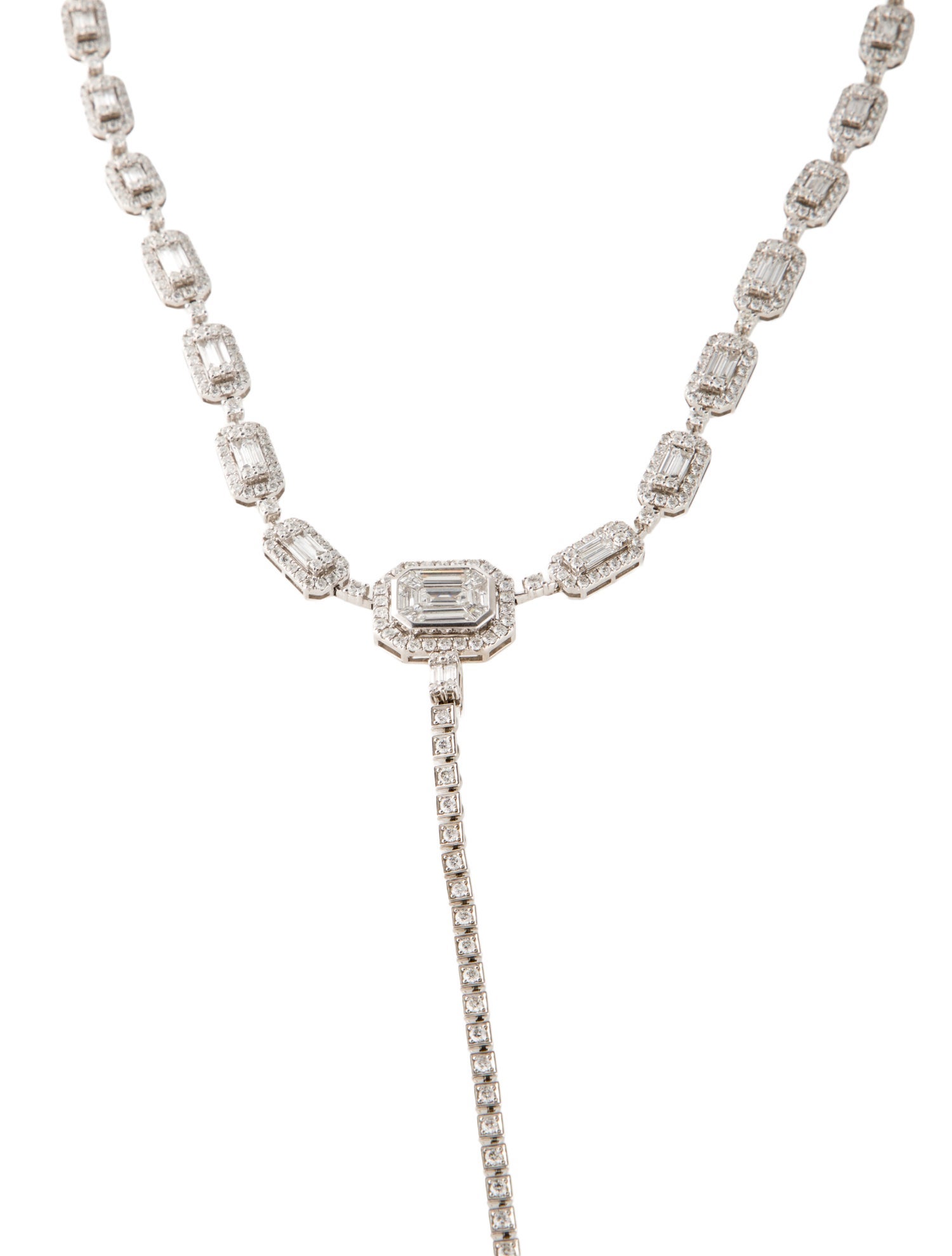 Graziela 18K 15.57ctw Diamond Ascension Illusion Dream Convertible Collar Lavalier Necklace