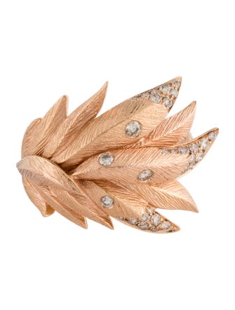 Graziela 18K Diamond Folha Ring