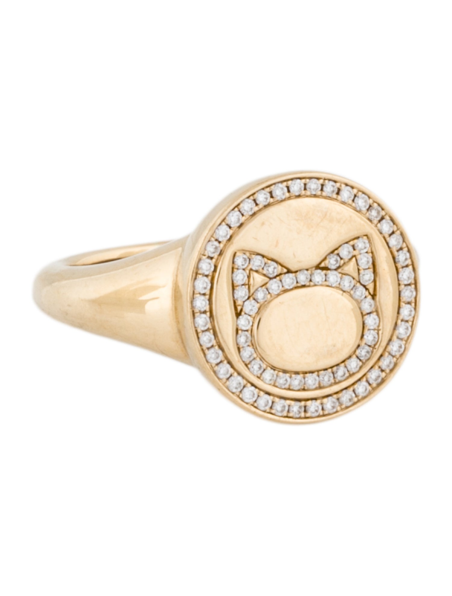 Graziela 14K Diamond Large Cat Circle Ring