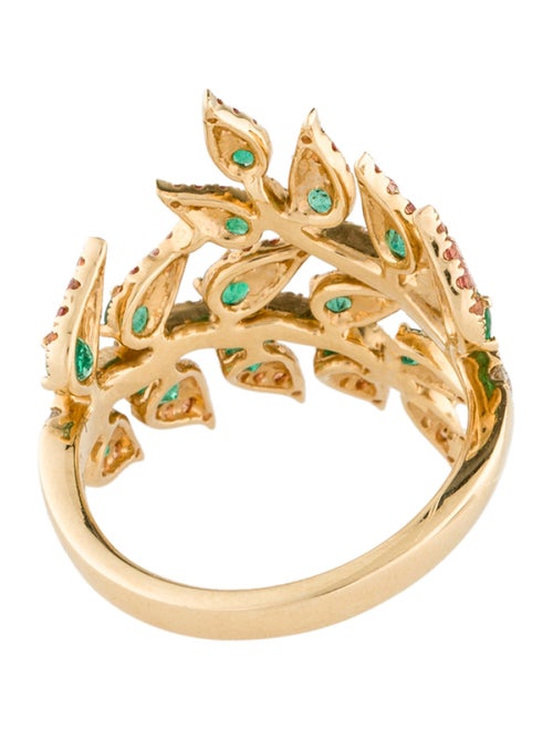 Graziela 18K Emerald, Sapphire & Diamond Árvore Bypass Band